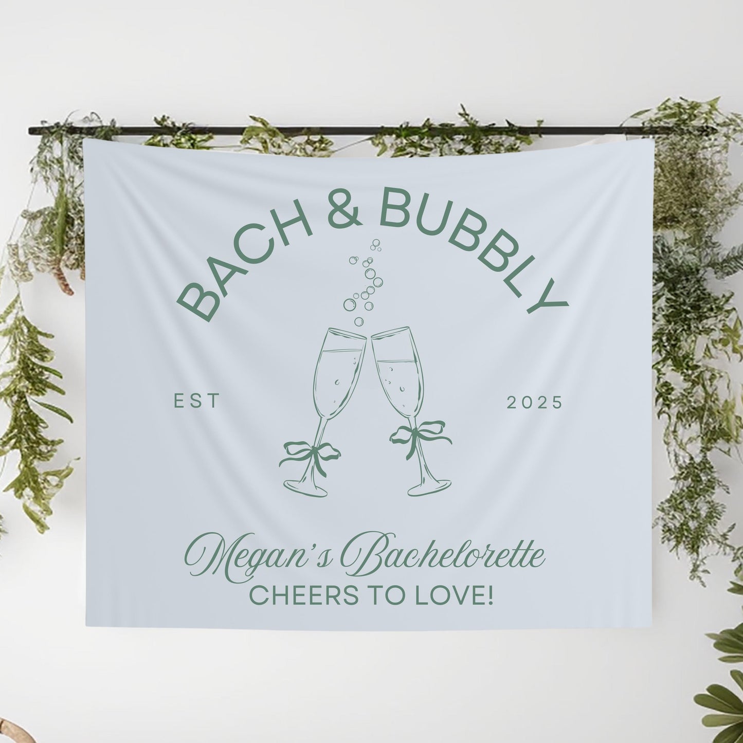 Bach & Bubbly Banner, Champagne Bachelorette Sign, Custom Bridal Party Decor, Last Fling Backdrop, Champagne Theme Bach Banner