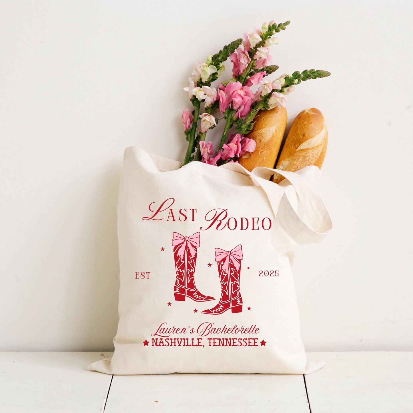 Last Rodeo Bachelorette Tote Bag, Nashville Cowgirl Theme, Bride’s Last Ride Party Favor, Western Bachelorette Gift Bag