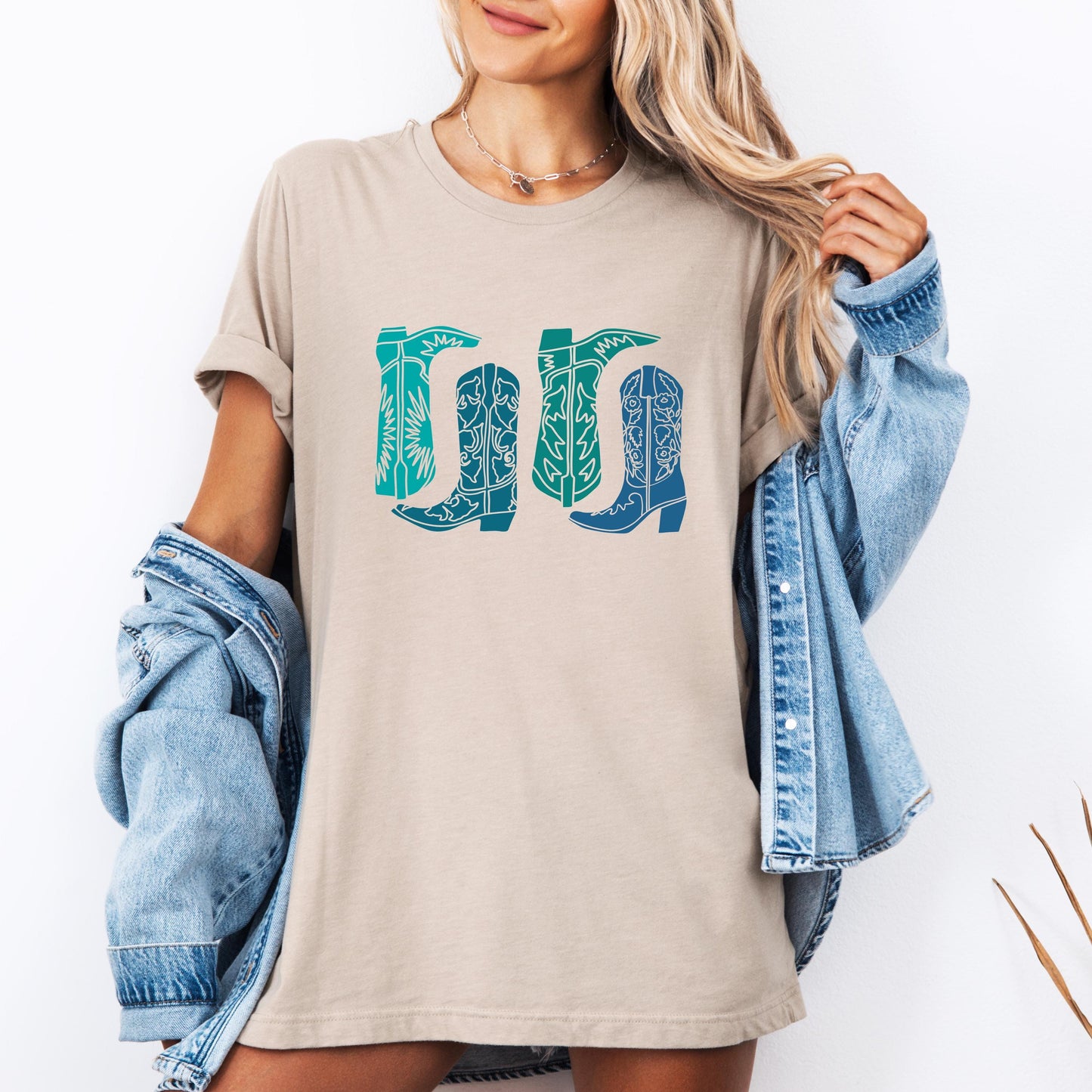 Cowboy Boots Western Shirt, Country Concert Tee, Rodeo Graphic Tee, Vintage Western T-Shirt, Bella Canvas Cowgirl Outfit