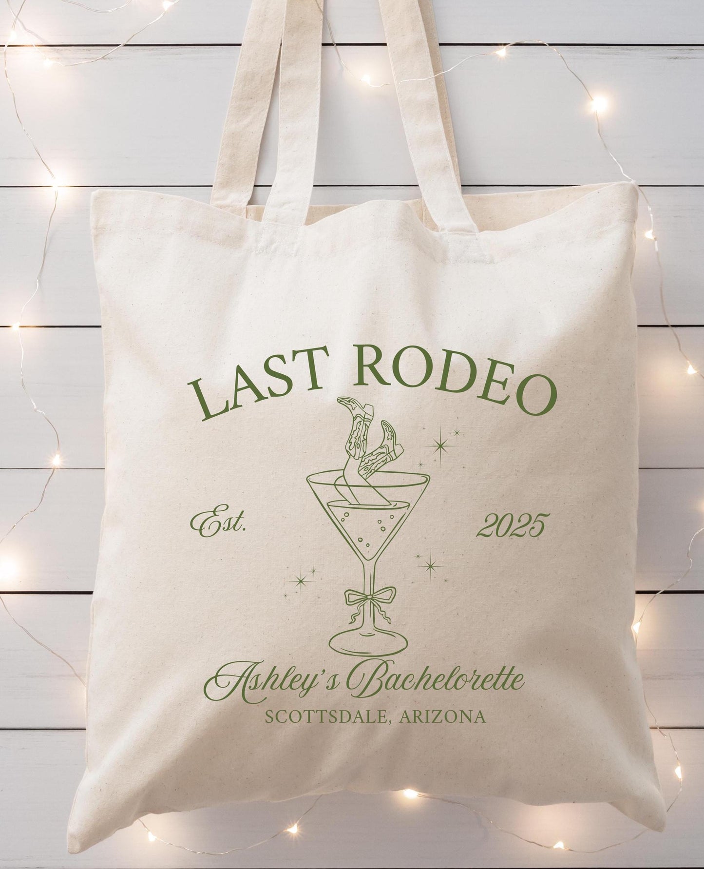 Last Rodeo Bachelorette Tote, Western Cowgirl Party Bag, Custom Country Bride Gift, Nash Bash Favor, Rustic Bridal Shower Tote