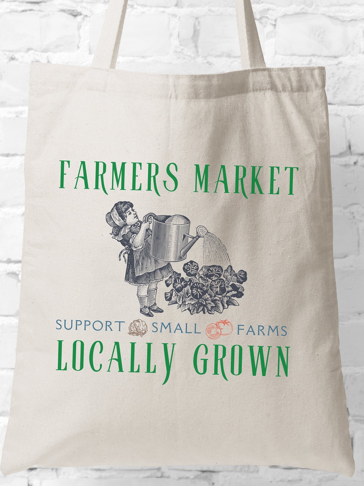 Farmers Market Canvas Tote Bag, Support Local Farms, Farmers Eco Friendly Tote Bag