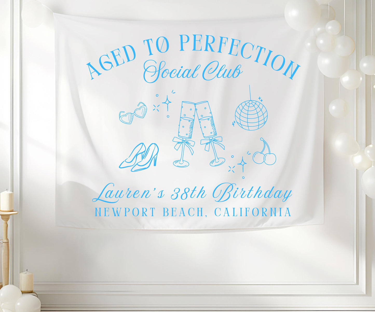 Party Banner Custom, Birthday Banner, Aged to Perfection Sign, Custom Party Sign, 30th Birthday Decor, Personalized Backdrop