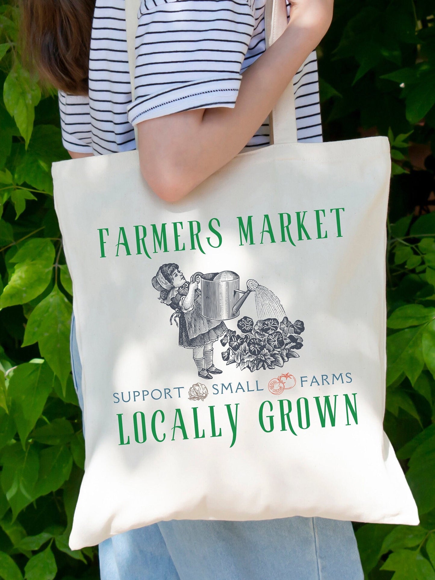 Farmers Market Canvas Tote Bag, Support Local Farms, Farmers Eco Friendly Tote Bag