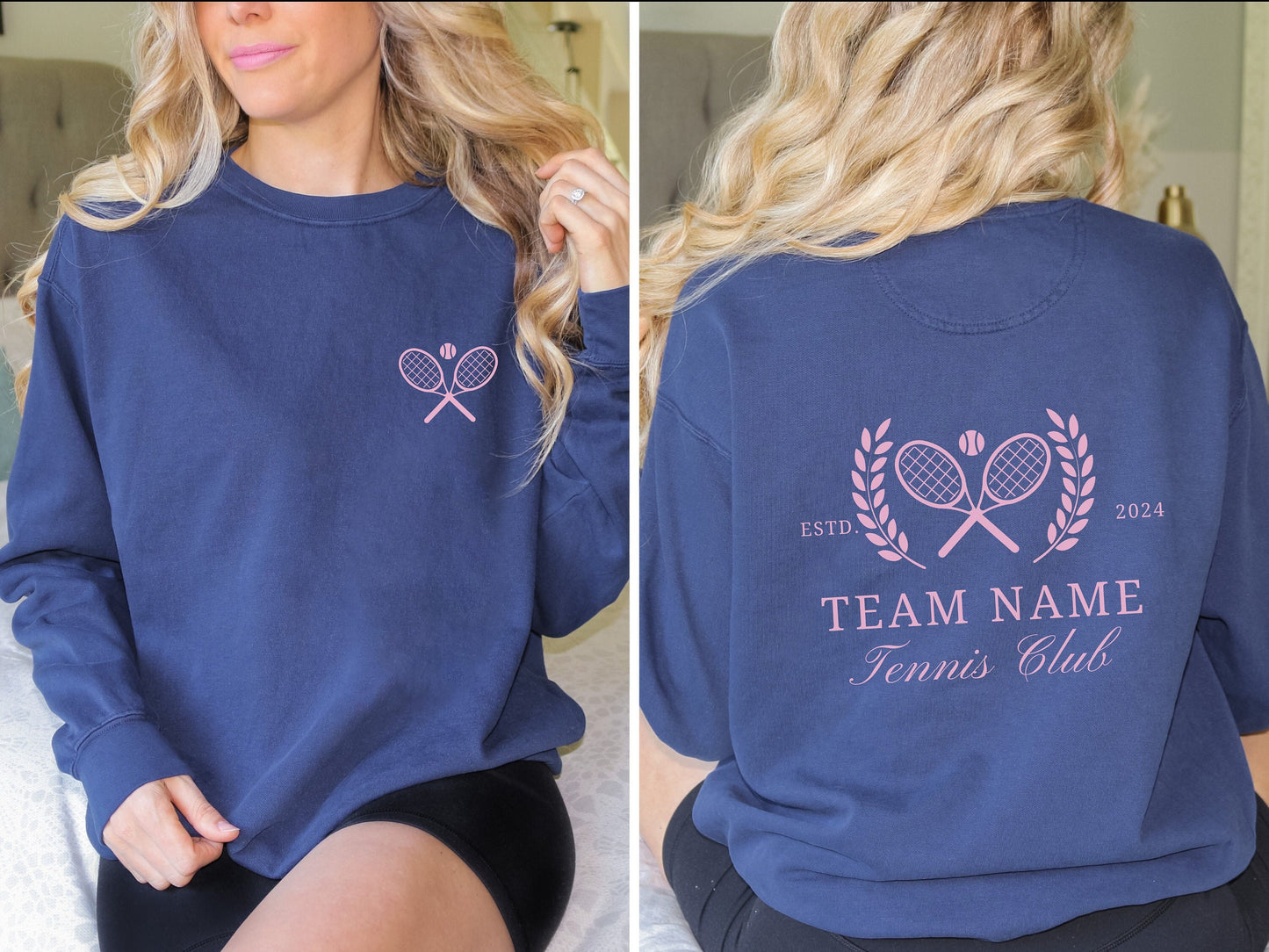 Personalized Tennis Racquet Sweatshirt, Custom Team Name - Tennis League, Country Social Club