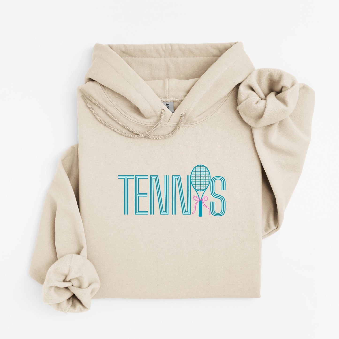 Tennis Hoodie - Cute Bow Tennis Sweatshirt - Sporty Chic Crewneck - Tennis Lover Gift - Country Club Style