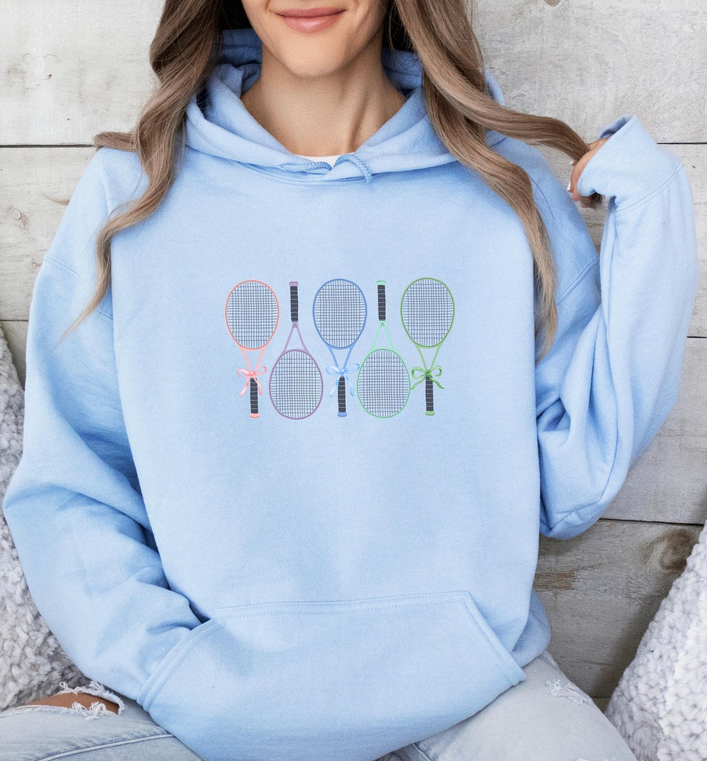 Pastel Tennis Hoodie - Cute Tennis Sweatshirt - Tennis Player Gift - Cozy Unisex Hoodie - Spring Tennis Outfit - Tennis Lover Gift