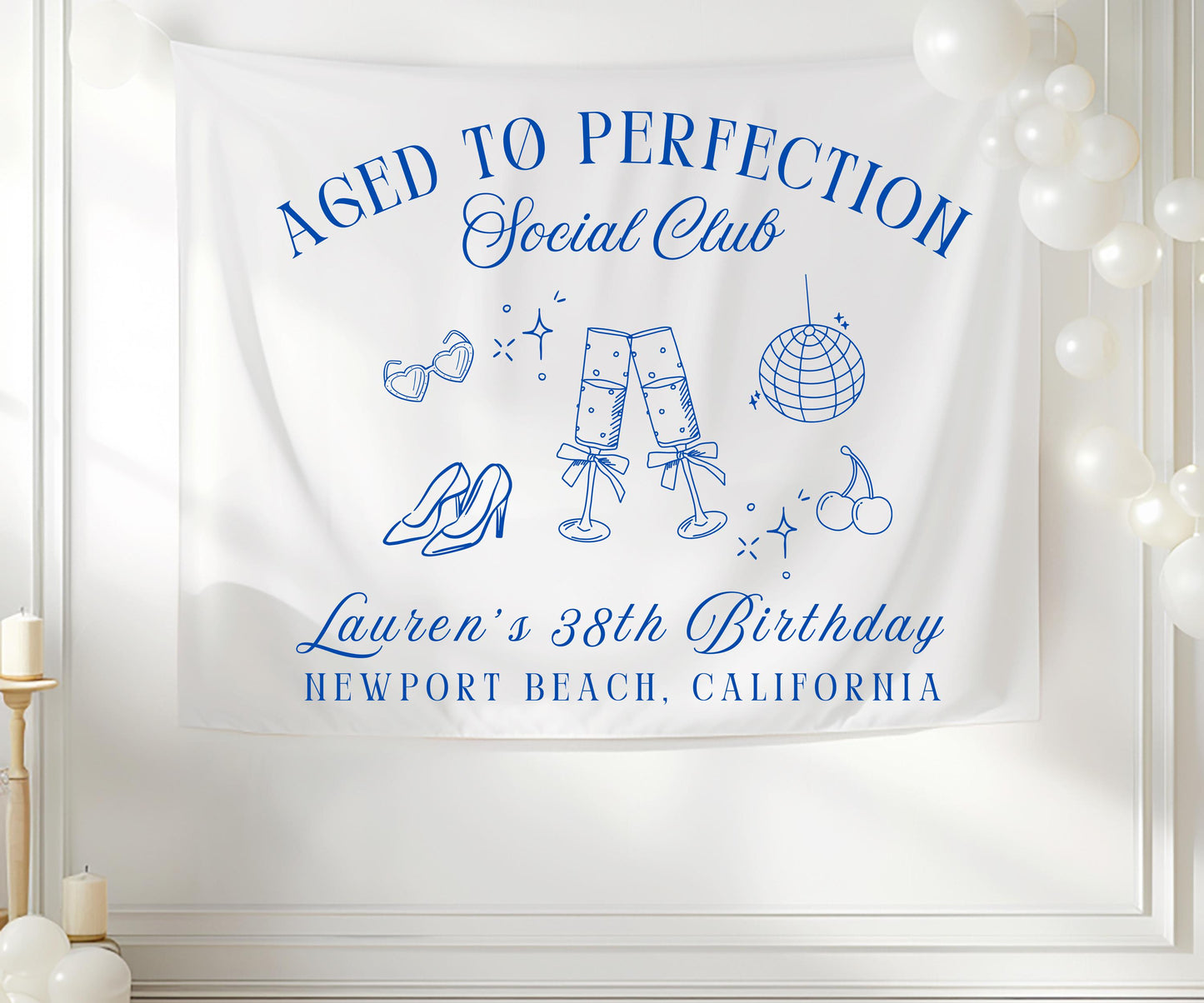Party Banner Custom, Birthday Banner, Aged to Perfection Sign, Custom Party Sign, 30th Birthday Decor, Personalized Backdrop