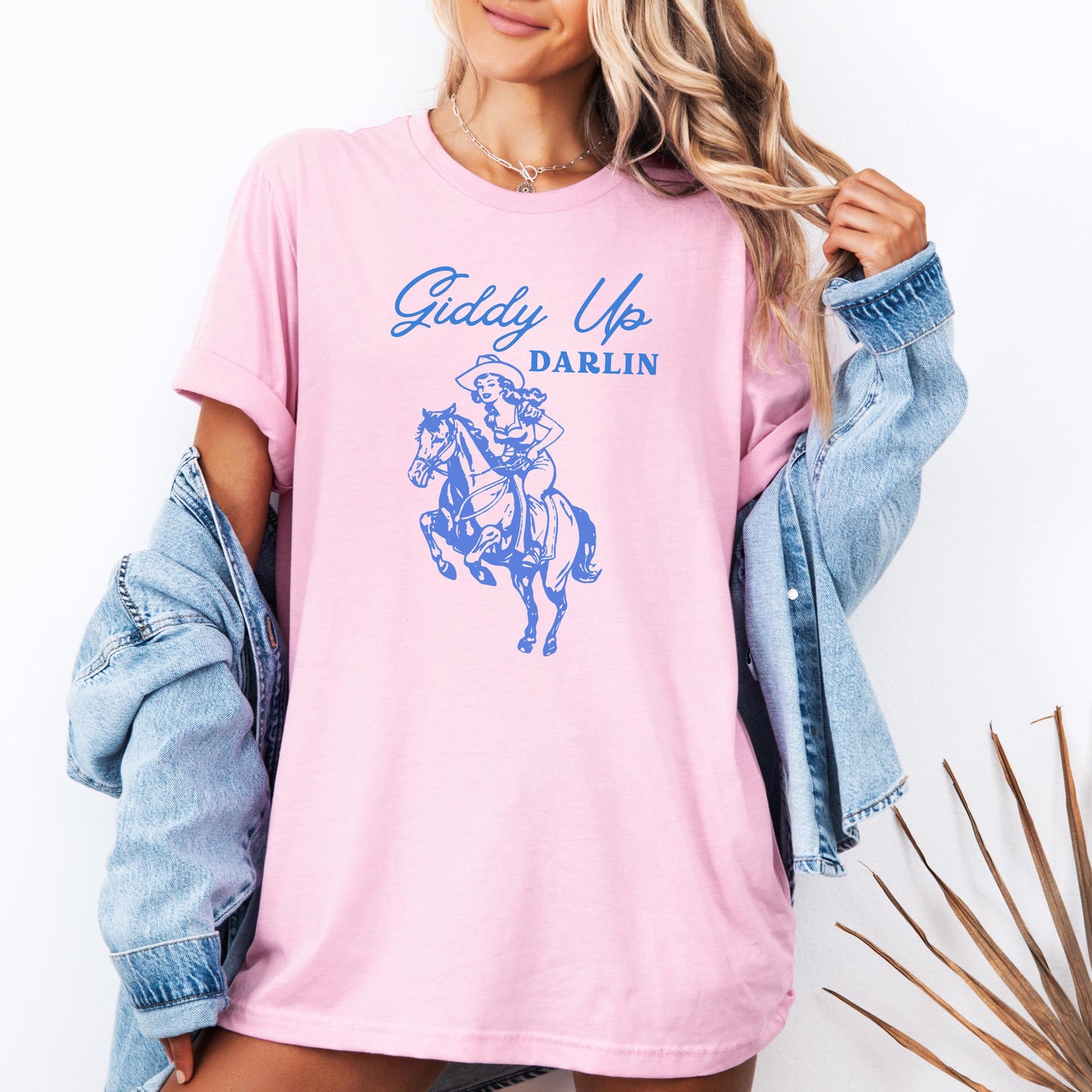 Giddy Up Darlin’ Cowgirl Shirt | Vintage Western Rodeo Tee | Country Concert Graphic T-Shirt | Bella Canvas Unisex Tee