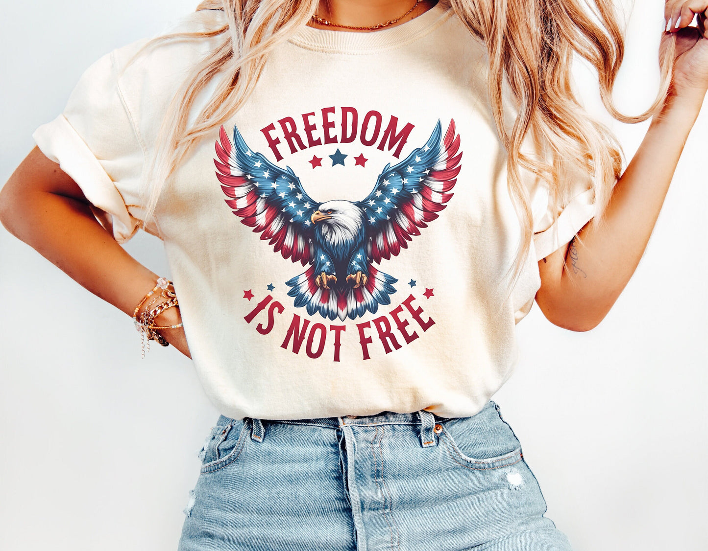 Freedom Is Not Free Shirt - Patriotic Eagle T-Shirt, 4th of July Graphic Tee, USA Independence Day Shirt, American Pride Unisex Tee