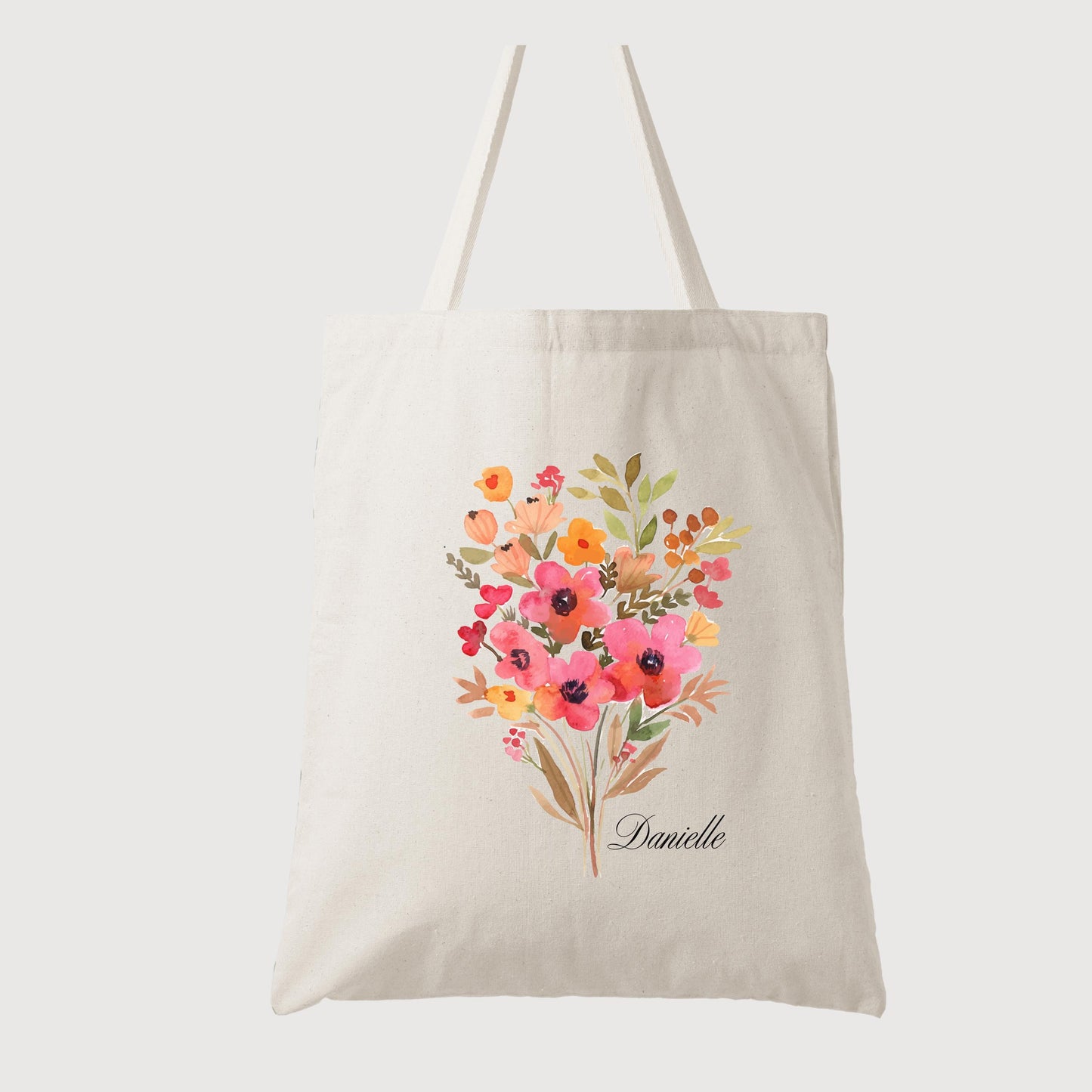 Personalized Bridesmaid Tote - Custom Floral Name Bag - Wedding Party Gift - Unique Bridal Party Proposal Bag