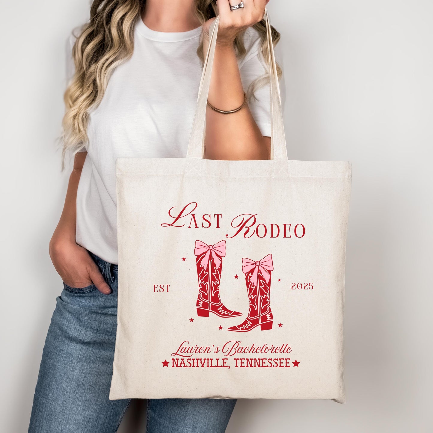 Last Rodeo Bachelorette Tote Bag, Nashville Cowgirl Theme, Bride’s Last Ride Party Favor, Western Bachelorette Gift Bag