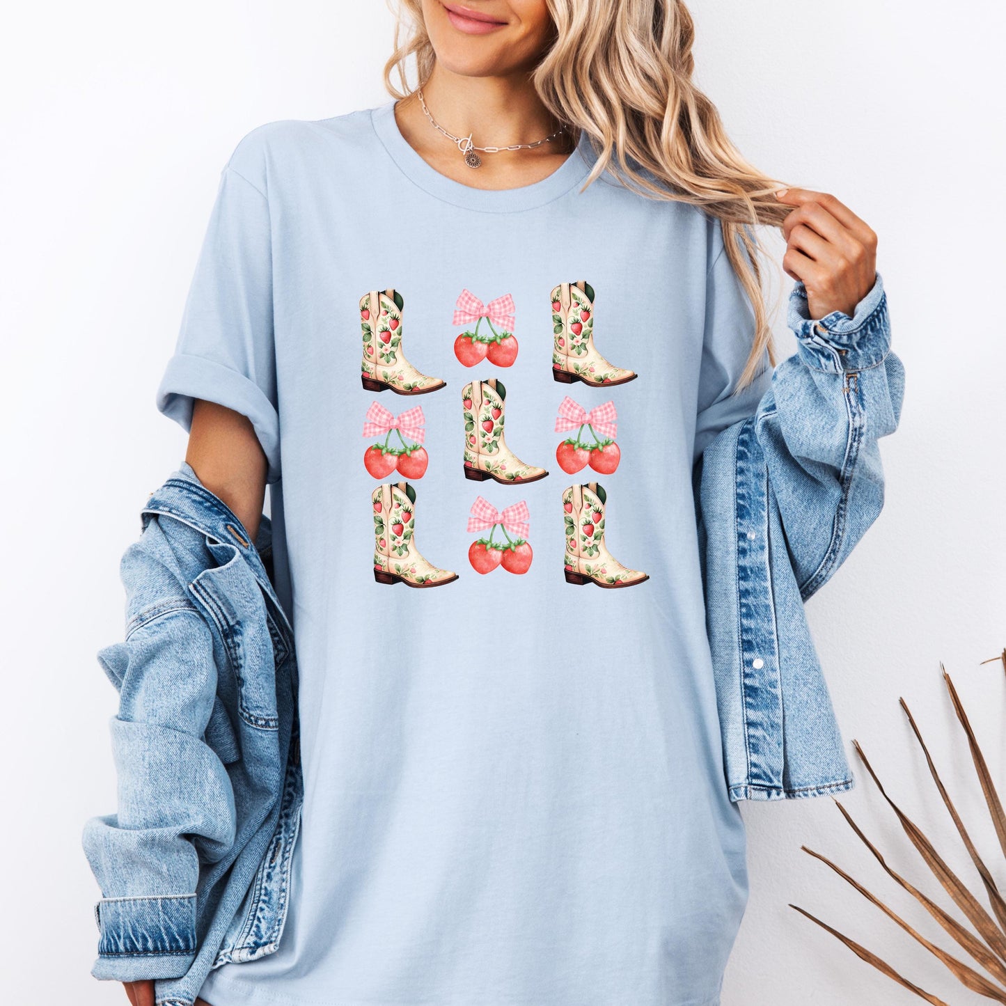 Western Strawberry Cowgirl Shirt, Bella+Canvas Tee, Trendy Country Concert Outfit, Rodeo Graphic Tee, Cute Western T-Shirt