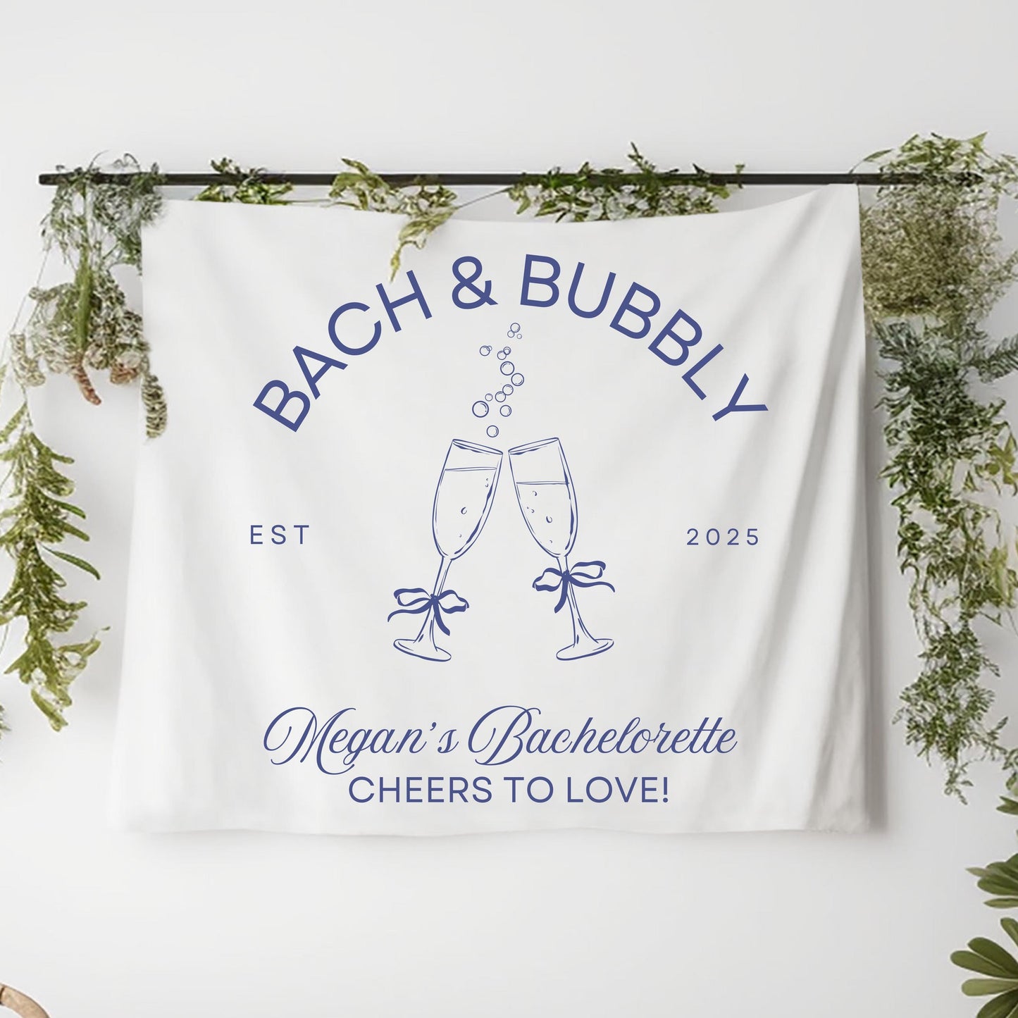 Bach & Bubbly Banner, Champagne Bachelorette Sign, Custom Bridal Party Decor, Last Fling Backdrop, Champagne Theme Bach Banner
