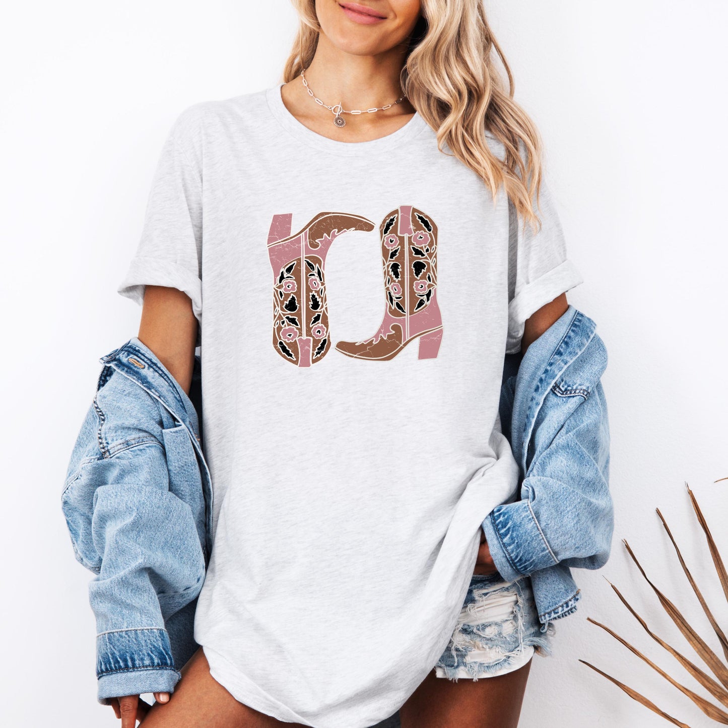 Western Cowgirl Boots Shirt, Rustic Rodeo Graphic Tee, Trendy Country T-Shirt, Vintage Cowboy Boot Shirt, Southern Cowgirl Outfit