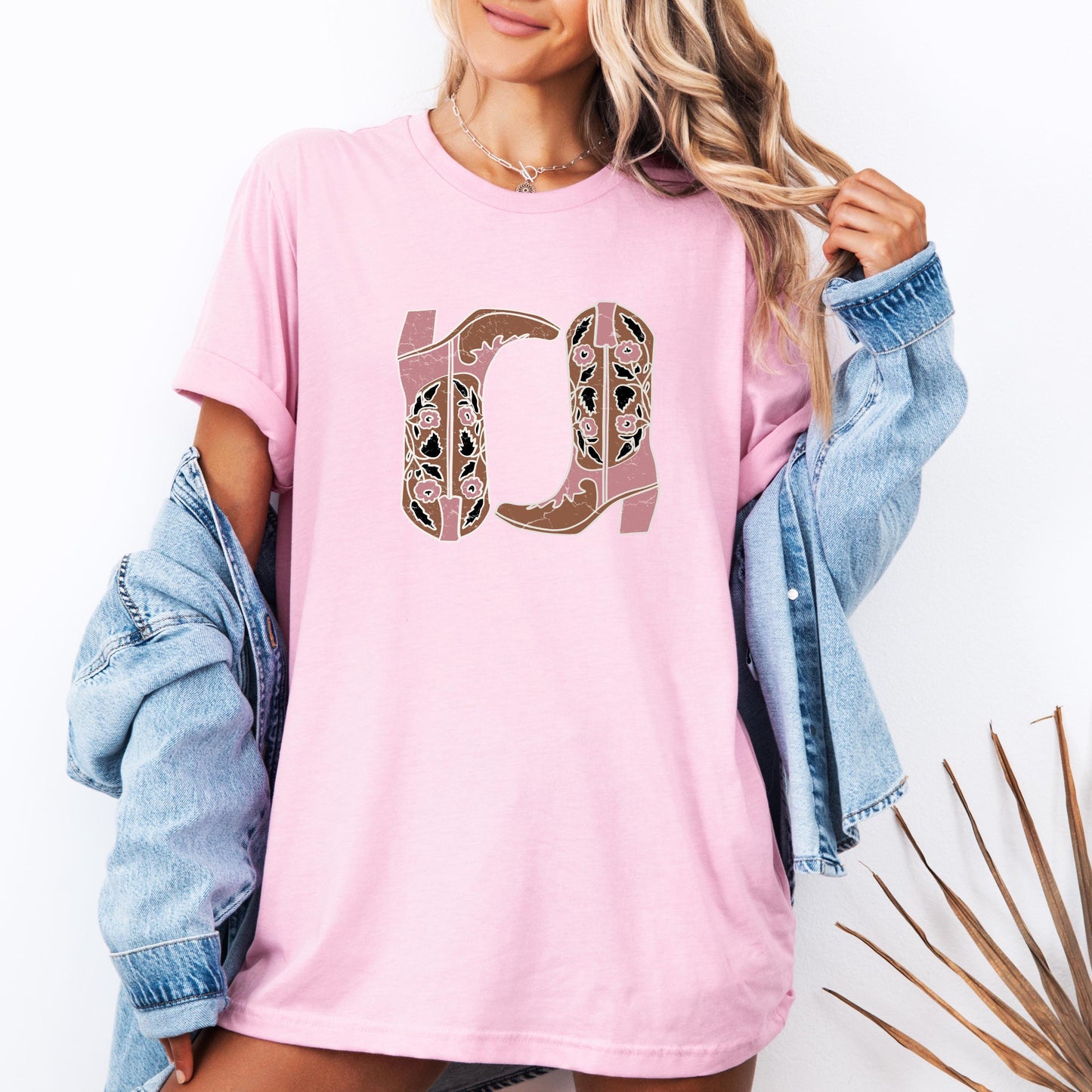 Western Cowgirl Boots Shirt, Rustic Rodeo Graphic Tee, Trendy Country T-Shirt, Vintage Cowboy Boot Shirt, Southern Cowgirl Outfit