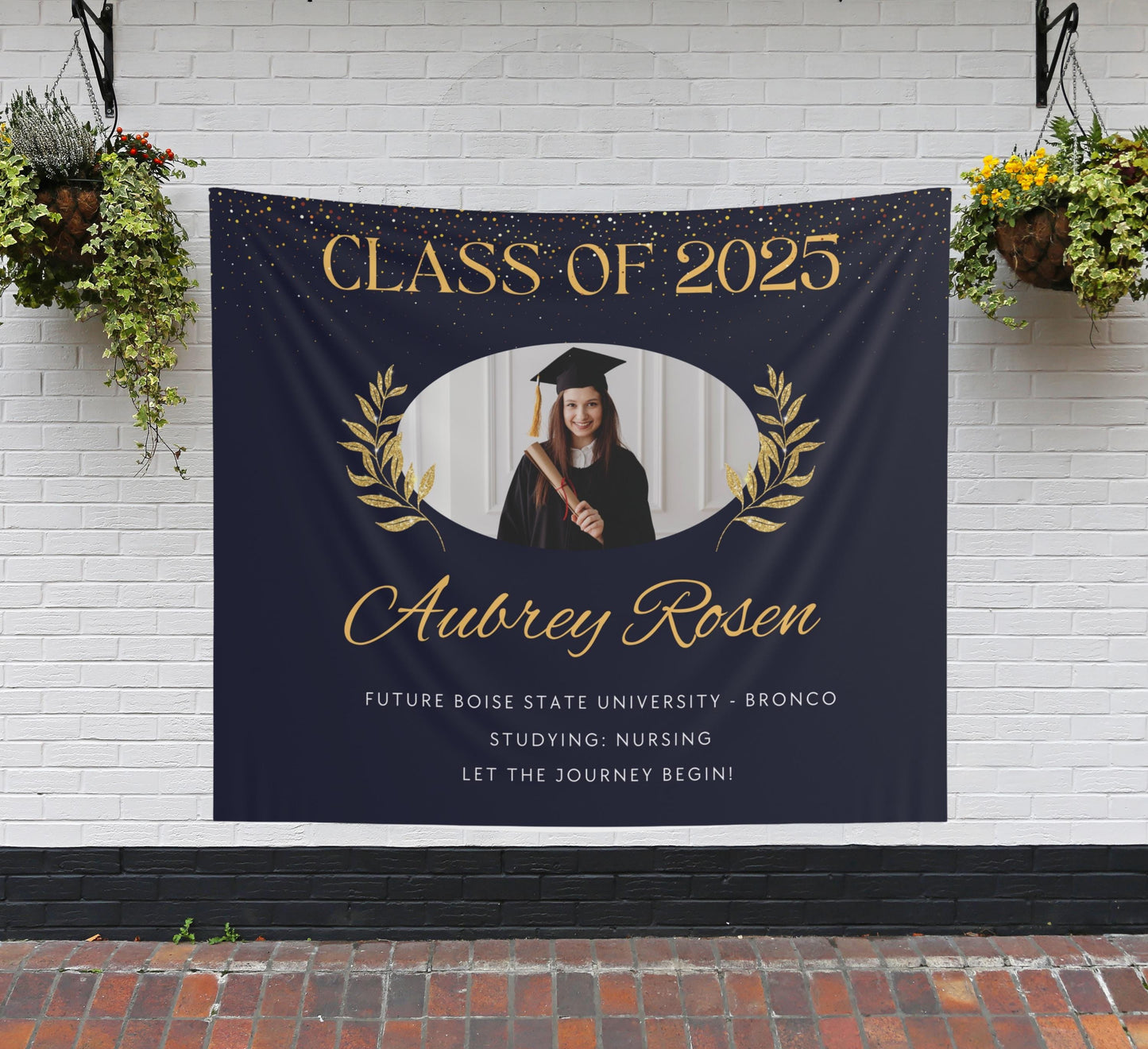 Custom Graduation Banner, Future Boise State Grad, Personalized Grad Party Sign, Nursing Student Banner, Class of 2025 Decor