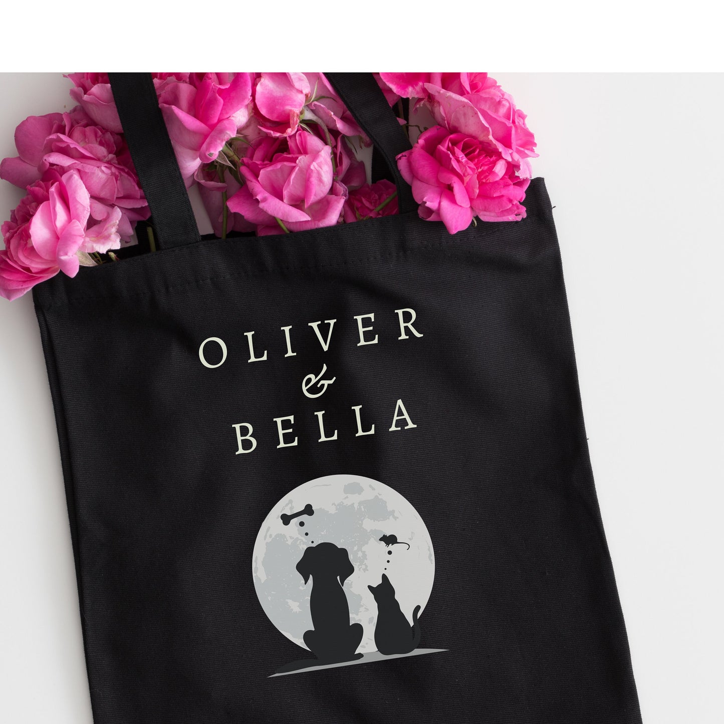 Personalized Pet Gift Bag – Custom Cotton Canvas Pet Tote, Overnight Bag for Women, Dog & Cat Lover Gift