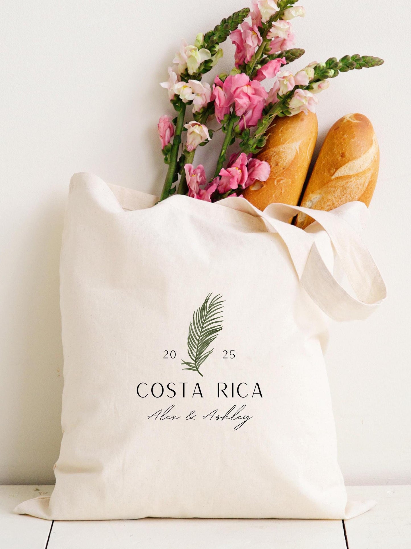 Destination Wedding Tote Bag, Tropical Beach Welcome Bag, Personalized Honeymoon Gift, Custom Location Wedding Favor Tote