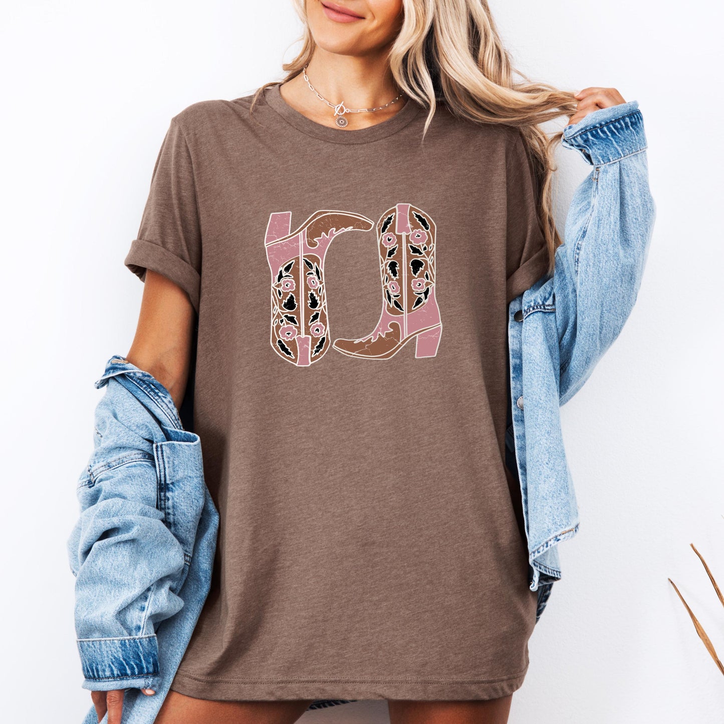 Western Cowgirl Boots Shirt, Rustic Rodeo Graphic Tee, Trendy Country T-Shirt, Vintage Cowboy Boot Shirt, Southern Cowgirl Outfit