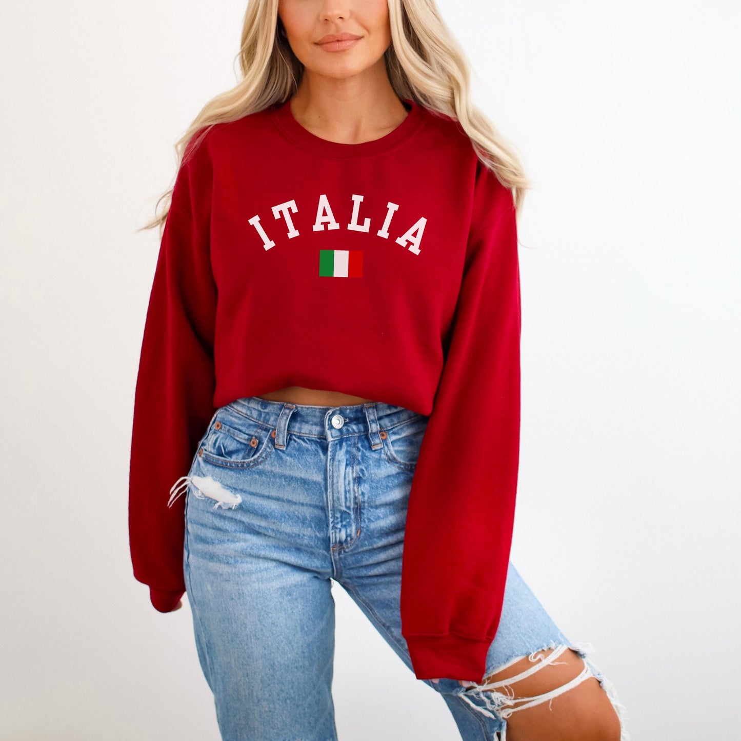 Italy Sweatshirt, Italian Flag Sweatshirt, Vacation in Italy, Italy Souvenir - Europe Sweatshirt for Her