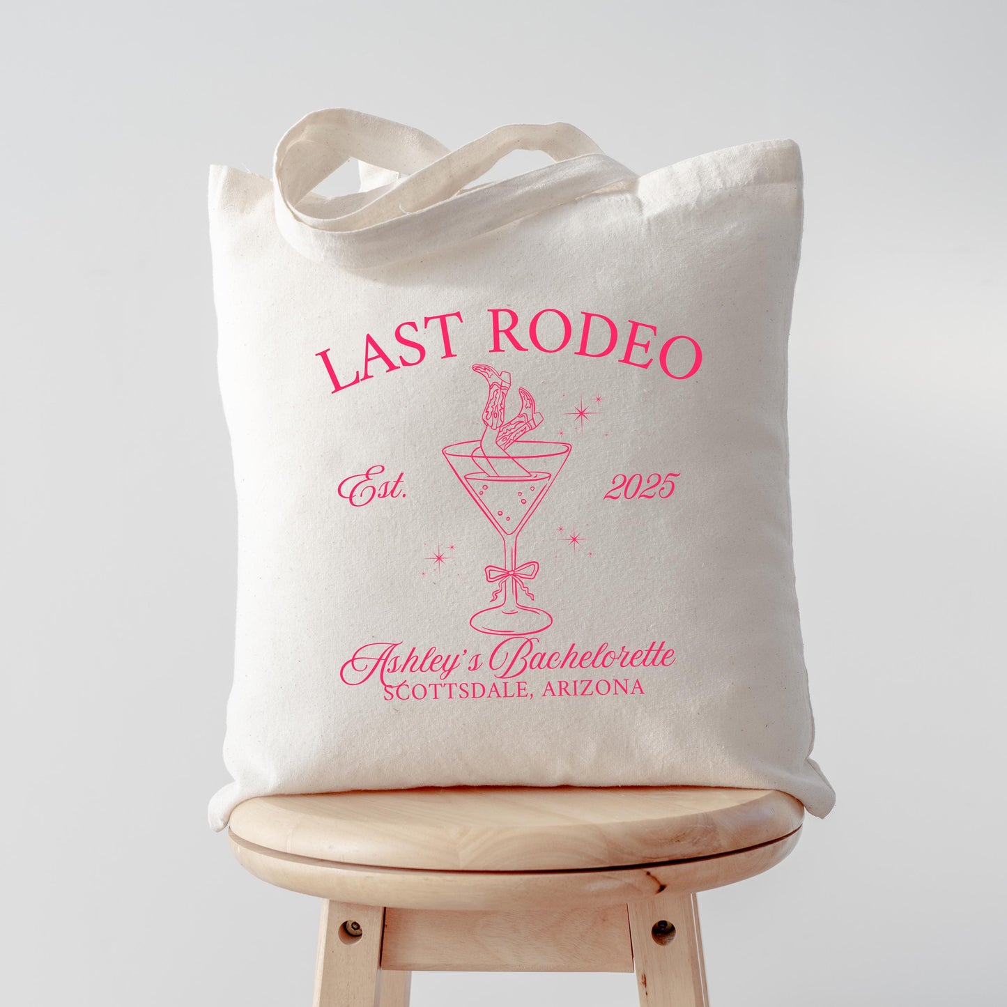 Last Rodeo Bachelorette Tote, Western Cowgirl Party Bag, Custom Country Bride Gift, Nash Bash Favor, Rustic Bridal Shower Tote