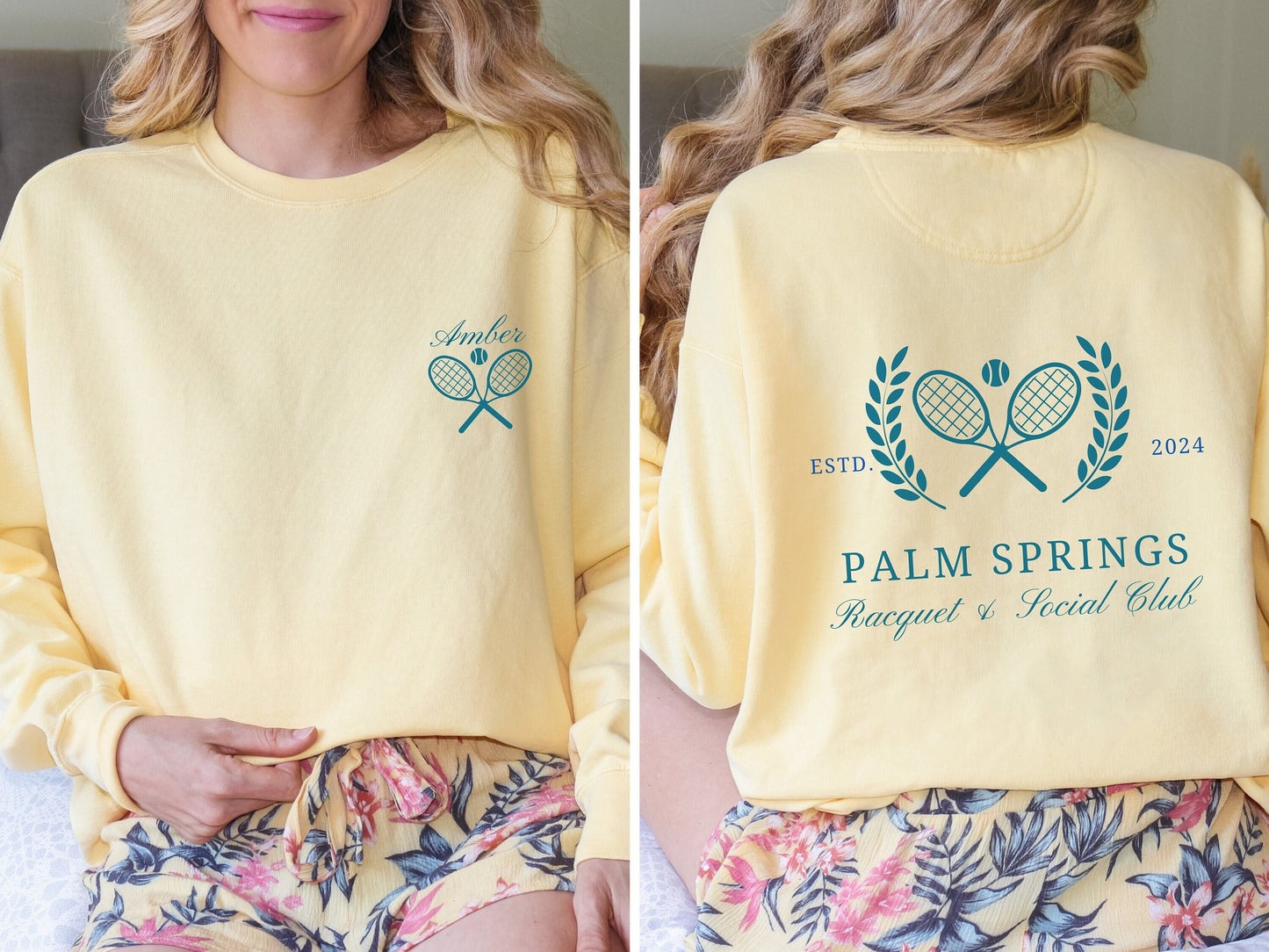 Personalized Tennis Racquet Sweatshirt, Custom Team Name - Tennis League, Country Social Club