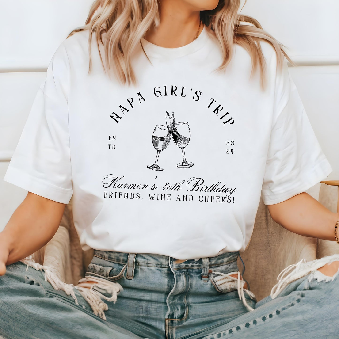 Napa Wine Tasting Shirt, Girls Weekend Custom Tee, Bachelorette Wine Trip Shirt, Vineyard Crew T-Shirt, Wine Lover Gift for Her