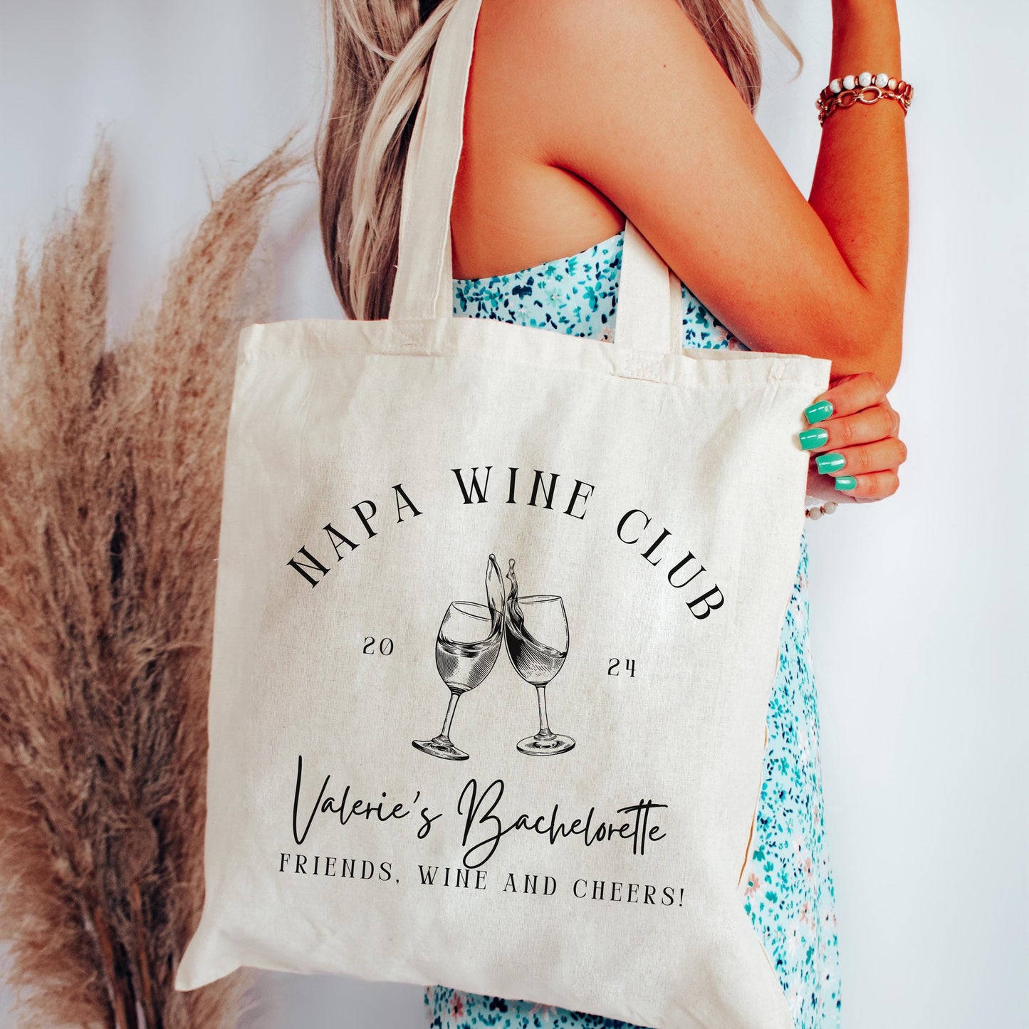 Custom Bachelorette Tote - Wine Tasting Party Bag - Personalized Bridesmaid Gift - Napa Girls Trip Favor - Birthday Wine Tote