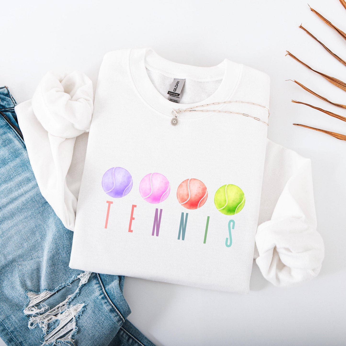 Pastel Tennis Sweatshirt, Cozy Tennis Crewneck, Unisex Tennis Shirt, Cute Tennis Ball Shirt, Preppy Tennis Lover Gift