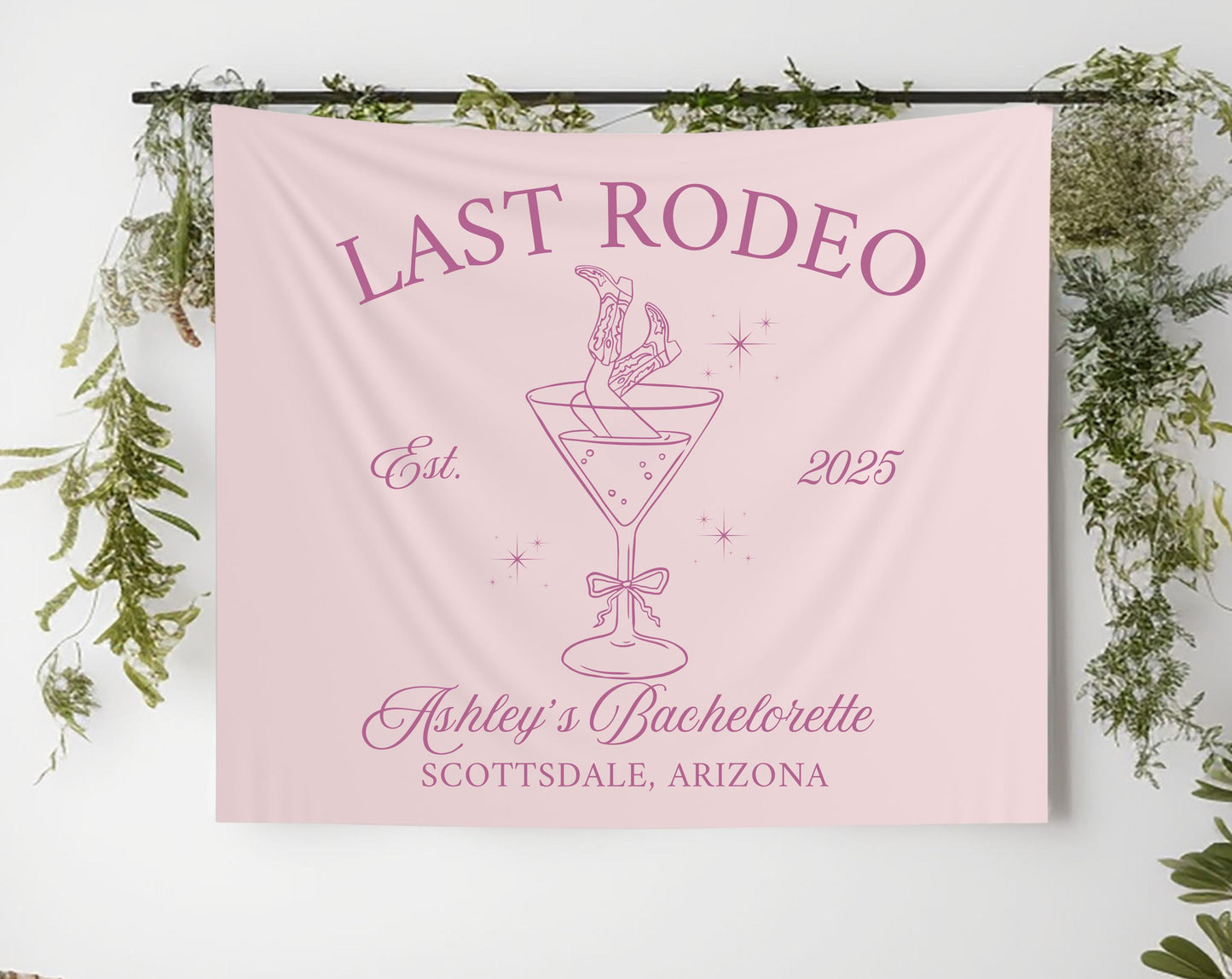 Last Rodeo Bachelorette Banner | Personalized Bach Sign | Western Bachelorette Decor, Cowgirl Party Banner, Martini Glass Rodeo Theme