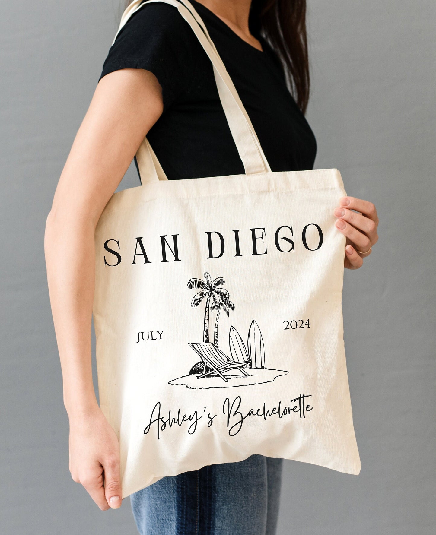 Custom Girls Trip Birthday Tote Bag, Girls Beach Weekend Bag, Vacation Birthday Favor Party Gift, Personalized Tote for Her