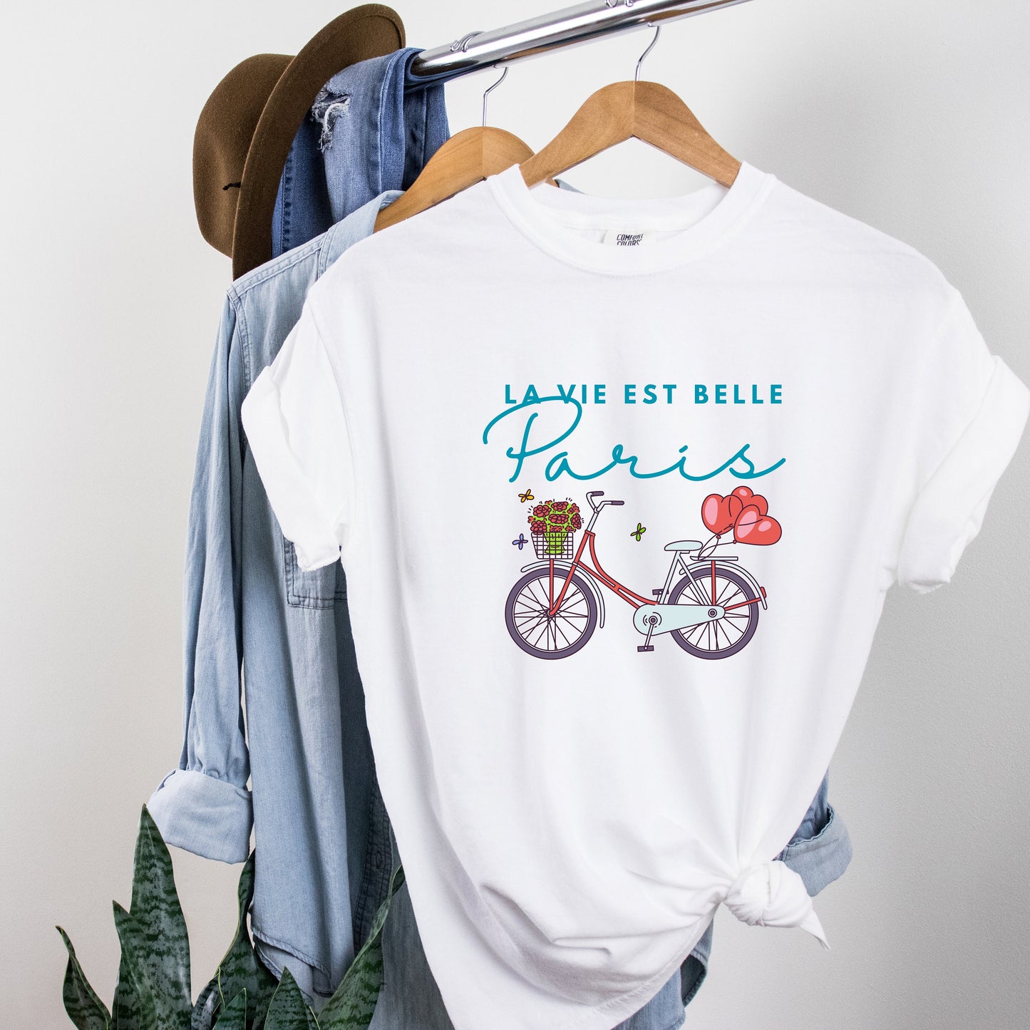 Paris France Bicycle Shirt | Comfort Colors Travel Tee | French Souvenir Gift for Her