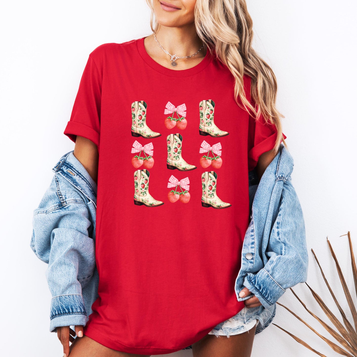 Western Strawberry Cowgirl Shirt, Bella+Canvas Tee, Trendy Country Concert Outfit, Rodeo Graphic Tee, Cute Western T-Shirt