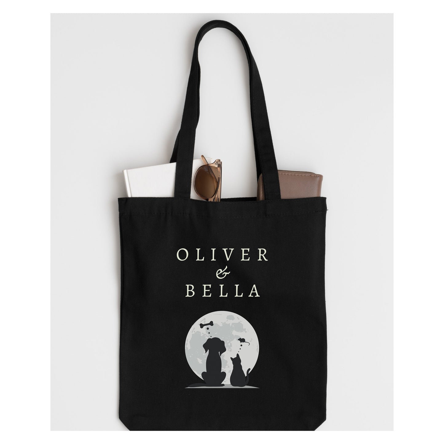 Personalized Pet Gift Bag – Custom Cotton Canvas Pet Tote, Overnight Bag for Women, Dog & Cat Lover Gift