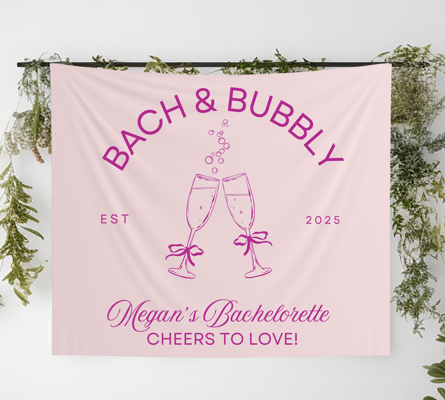 Bach & Bubbly Banner, Champagne Bachelorette Sign, Custom Bridal Party Decor, Last Fling Backdrop, Champagne Theme Bach Banner