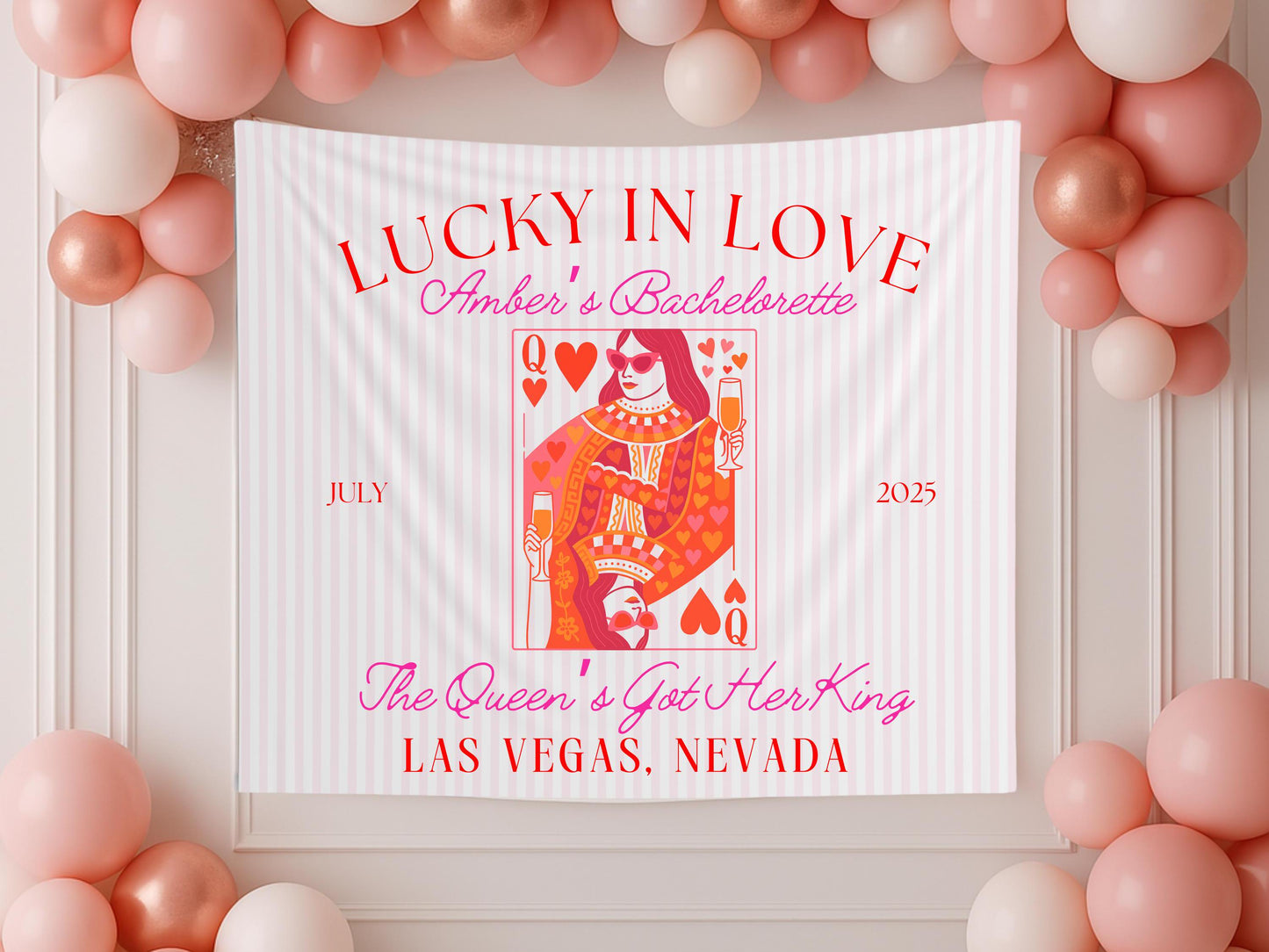 Welcome to Bach Banner, Pink Striped Bachelorette Party Sign, Custom Martini Girls Trip Decor, Elegant Bridal Shower Backdrop