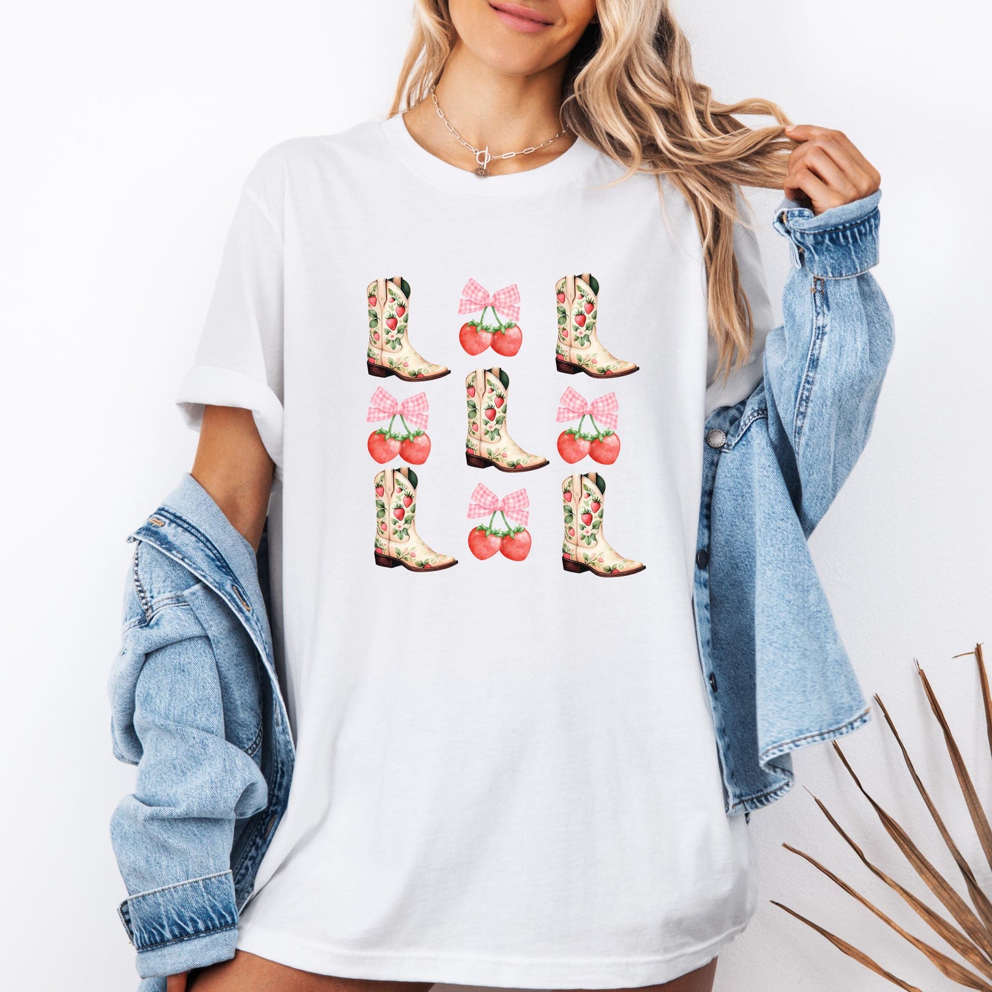 Western Strawberry Cowgirl Shirt, Bella+Canvas Tee, Trendy Country Concert Outfit, Rodeo Graphic Tee, Cute Western T-Shirt