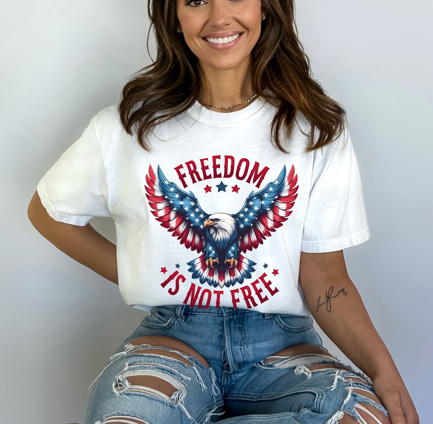 Freedom Is Not Free Shirt - Patriotic Eagle T-Shirt, 4th of July Graphic Tee, USA Independence Day Shirt, American Pride Unisex Tee