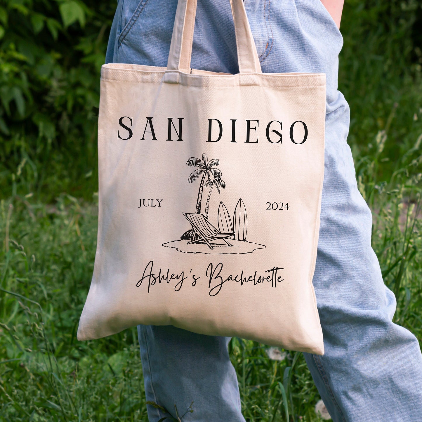 Custom Girls Trip Birthday Tote Bag, Girls Beach Weekend Bag, Vacation Birthday Favor Party Gift, Personalized Tote for Her