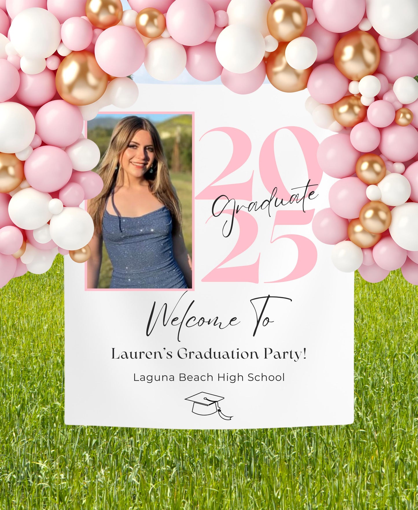 Graduation Party Banner with Photo, Custom Grad Party Sign, Personalized Class of 2025 Backdrop, Senior Celebration Decor
