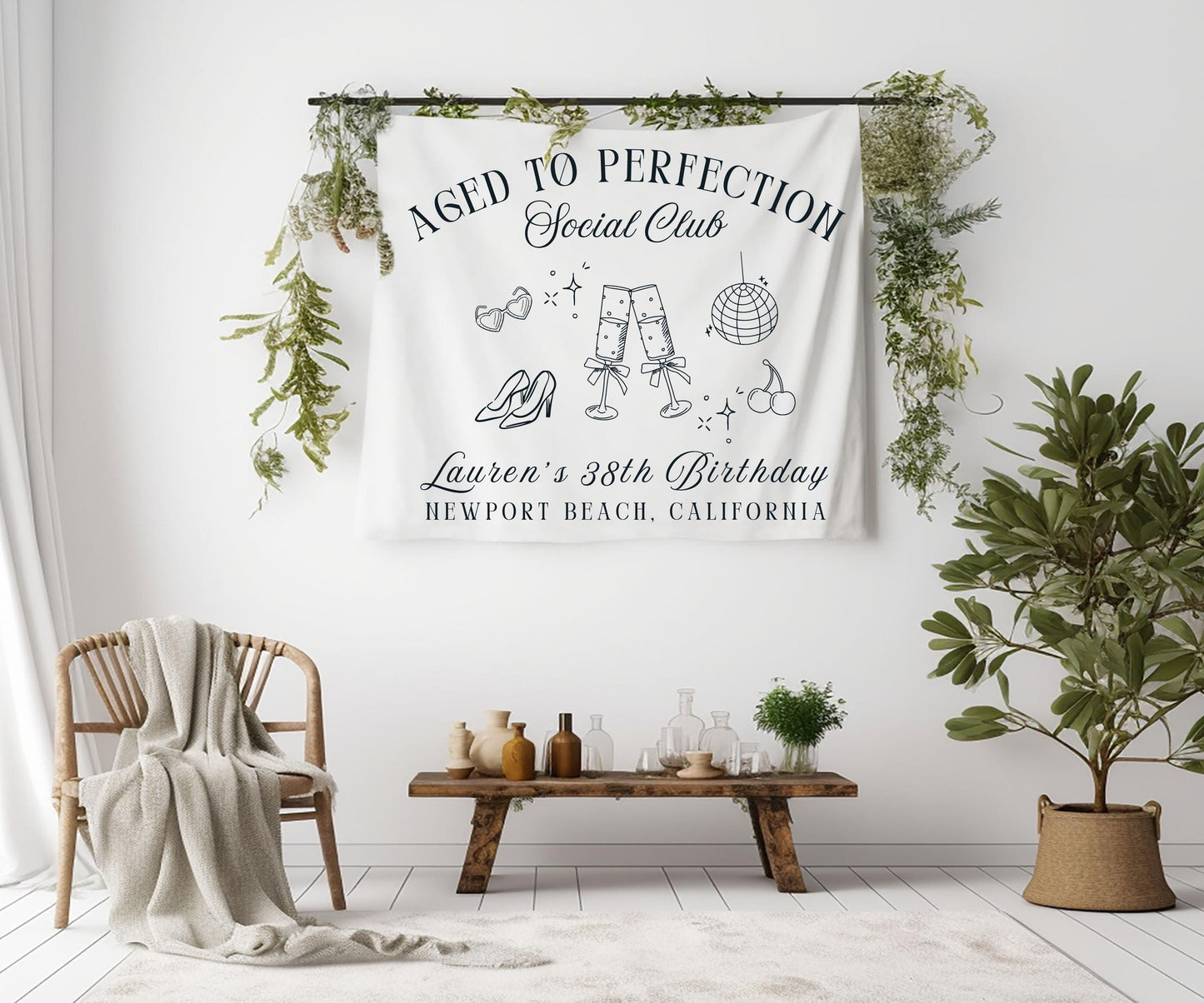 Party Banner Custom, Birthday Banner, Aged to Perfection Sign, Custom Party Sign, 30th Birthday Decor, Personalized Backdrop