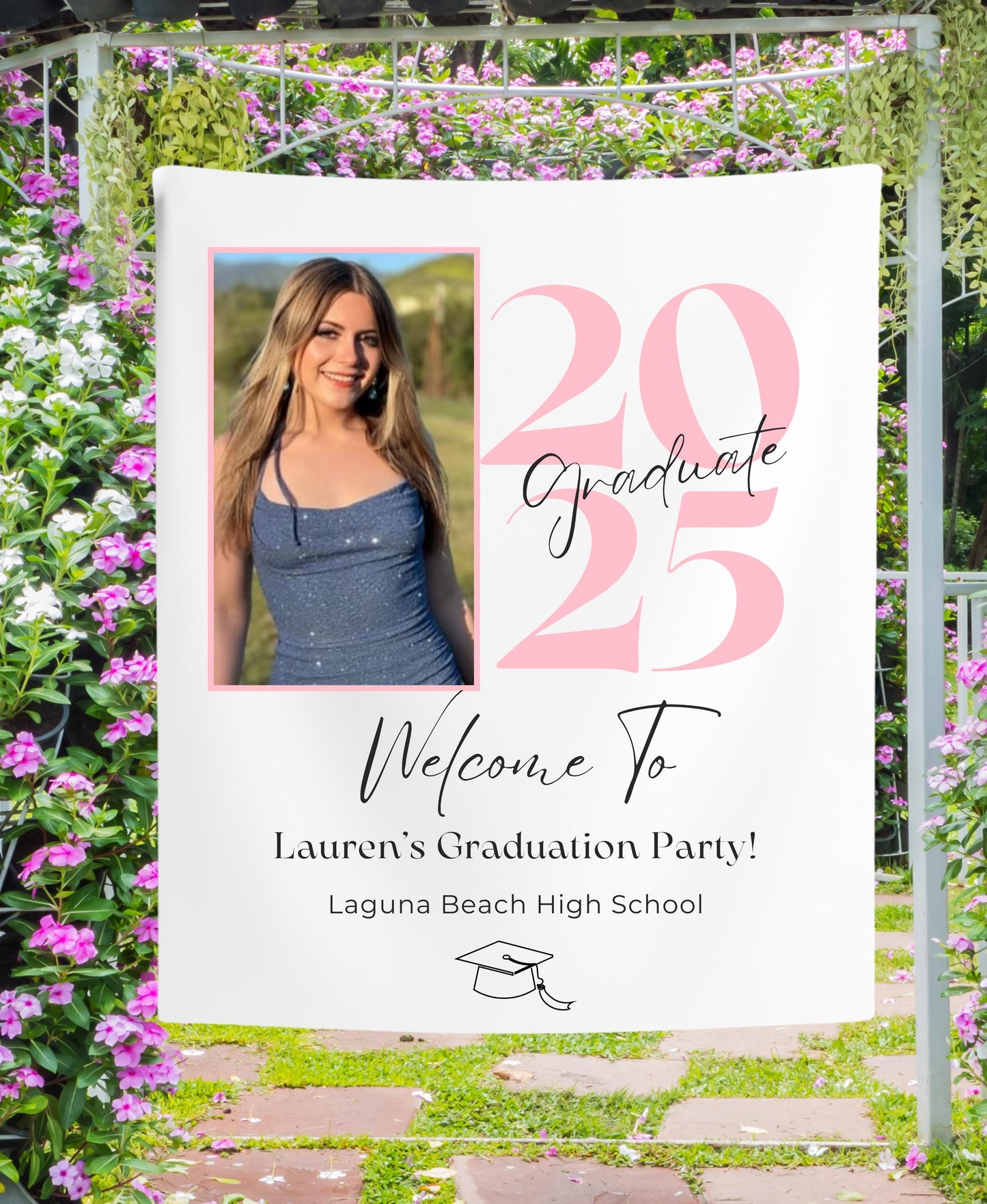 Graduation Party Banner with Photo, Custom Grad Party Sign, Personalized Class of 2025 Backdrop, Senior Celebration Decor