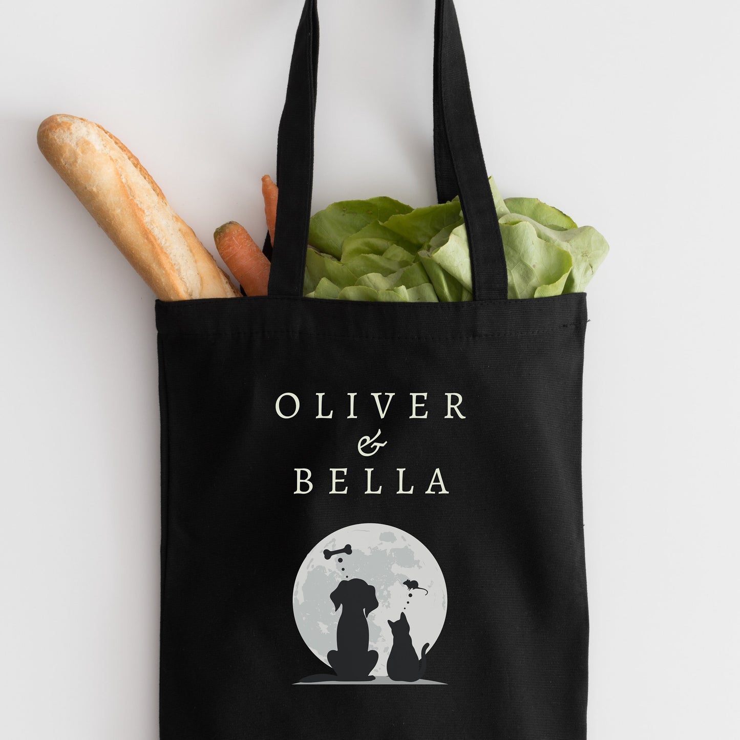 Personalized Pet Gift Bag – Custom Cotton Canvas Pet Tote, Overnight Bag for Women, Dog & Cat Lover Gift