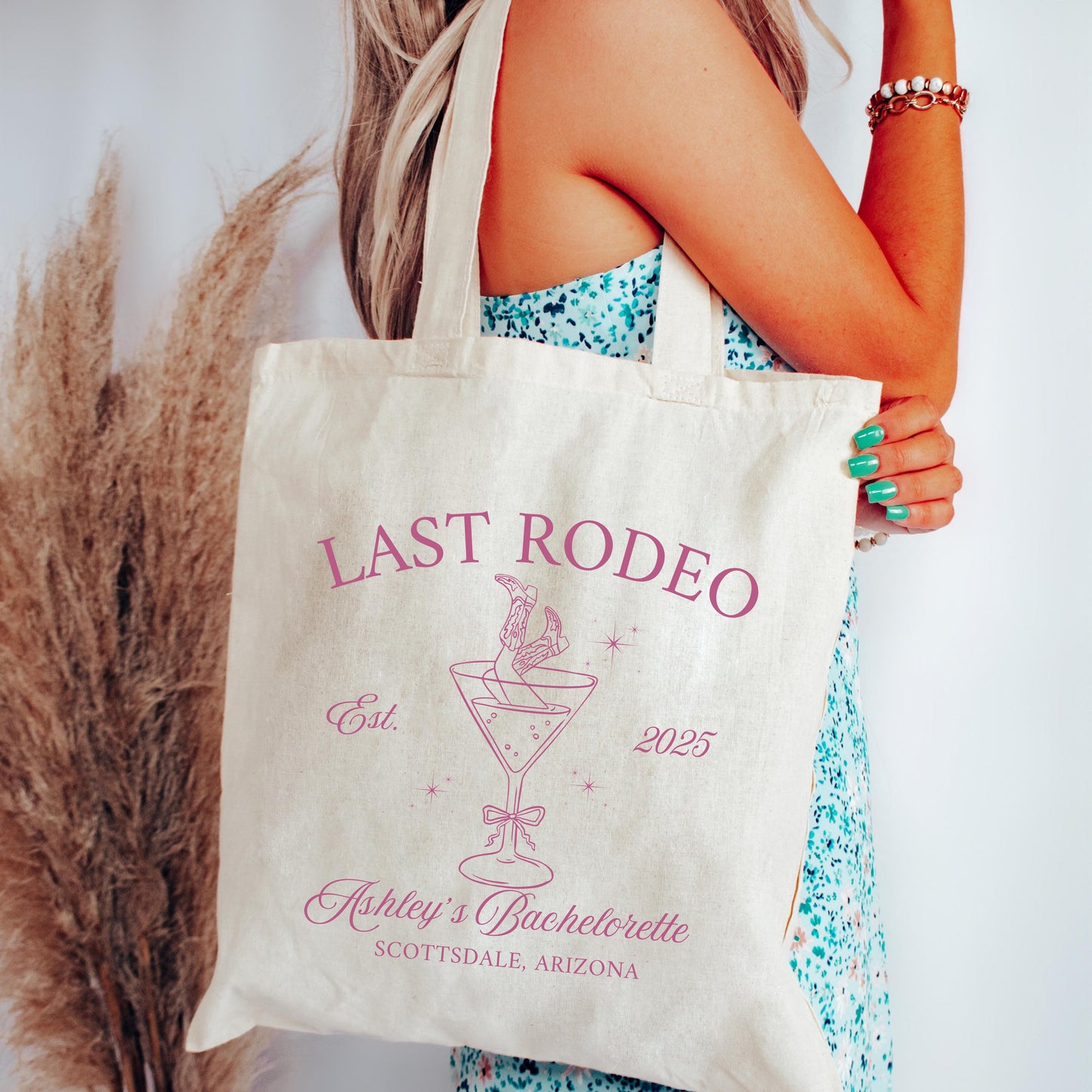 Last Rodeo Bachelorette Tote, Western Cowgirl Party Bag, Custom Country Bride Gift, Nash Bash Favor, Rustic Bridal Shower Tote