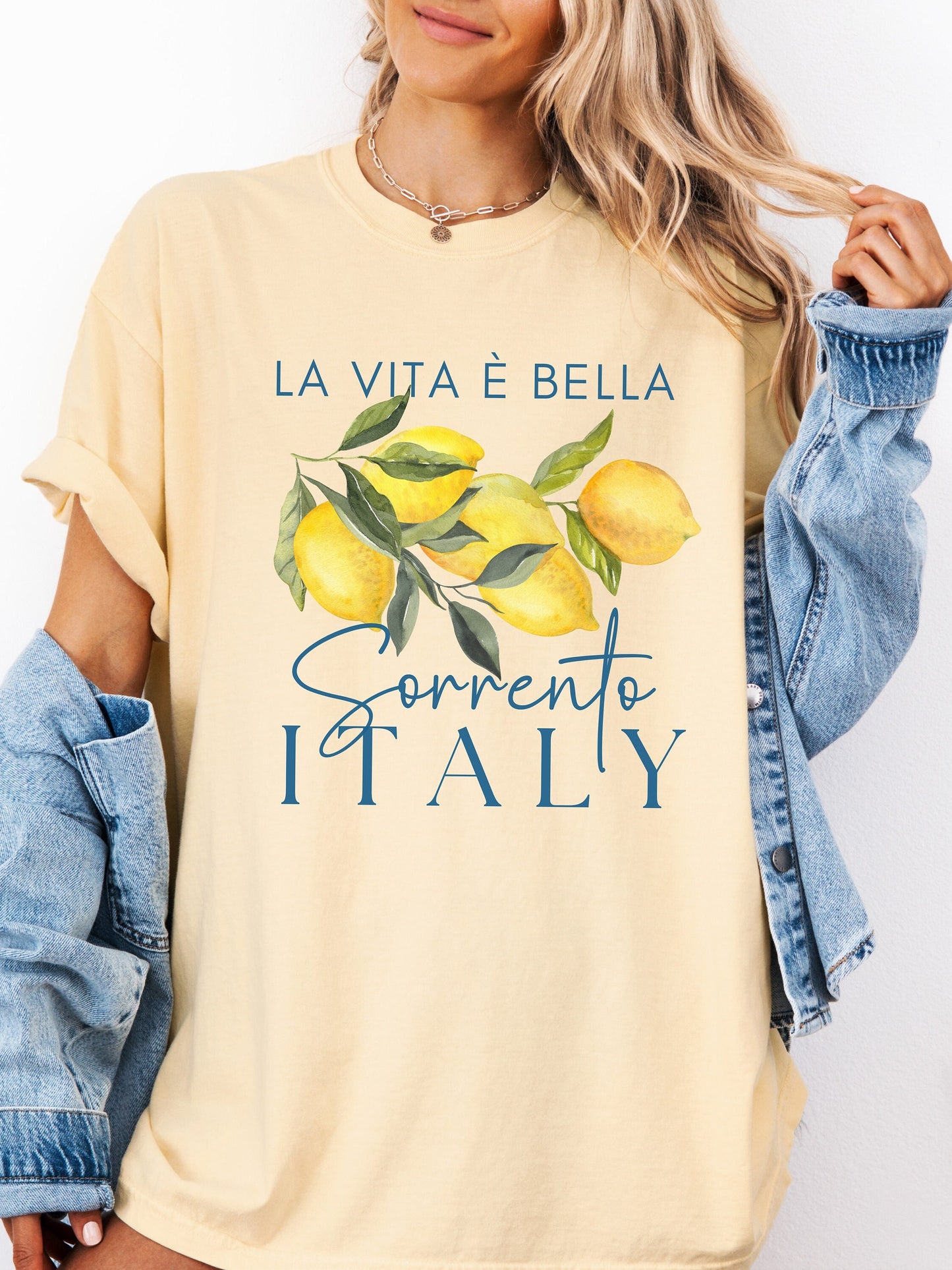 Italy Shirt, Sorrento Italy Lemon Womens Tee, Amalfi Coast, Italy T-shirt, Comfort Colors Lemon Tee