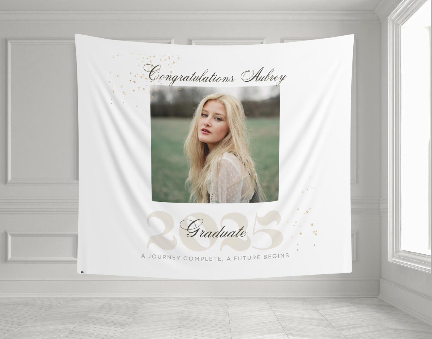 Custom Graduation Photo Banner, 2025 Grad Party Decor, Senior or College Grad Sign, Personalized Congratulations Banner, Photo Backdrop