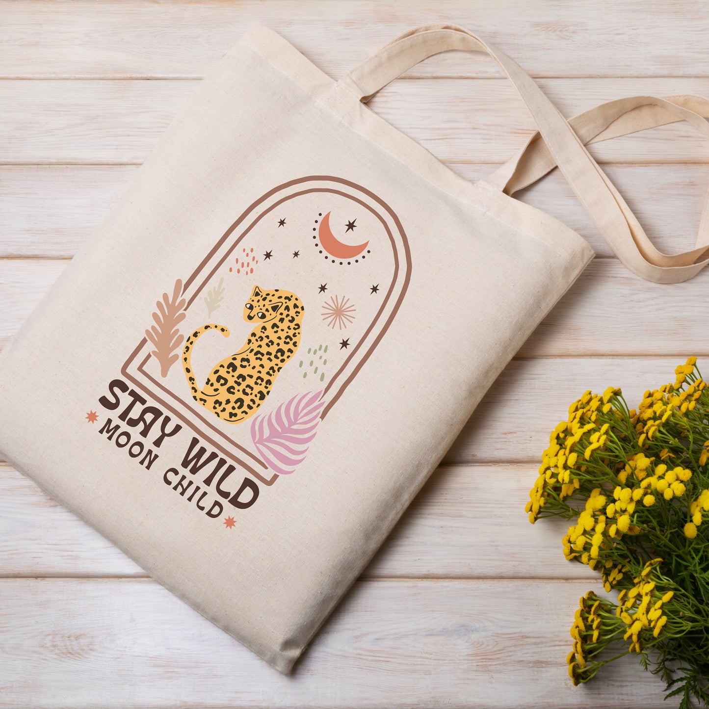 Stay Wild Tote, Cute Tote Bag, Book Bag, Cotton Tote, School Bag, Double Sided Design Tote