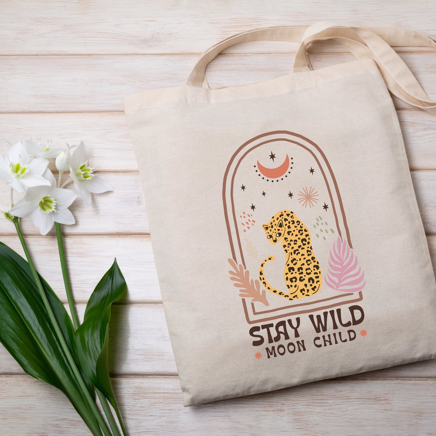 Stay Wild Tote, Cute Tote Bag, Book Bag, Cotton Tote, School Bag, Double Sided Design Tote