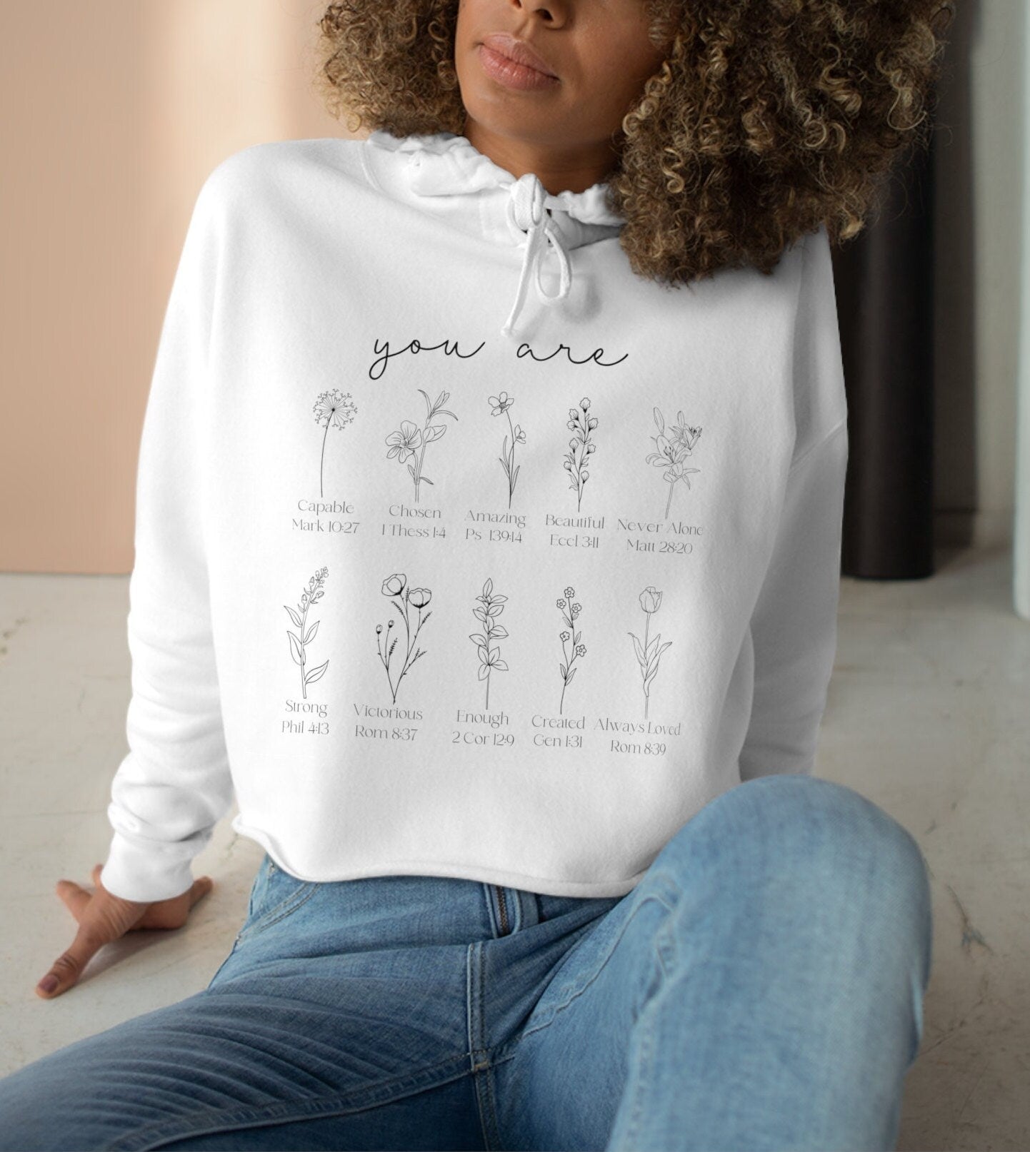 You Are Christian Hoodie, Christian Sweatshirt, Christian Gift, Religious Shirt, Bible Verse Hoodie, Christian Cropped Hoodie, Church Shirt