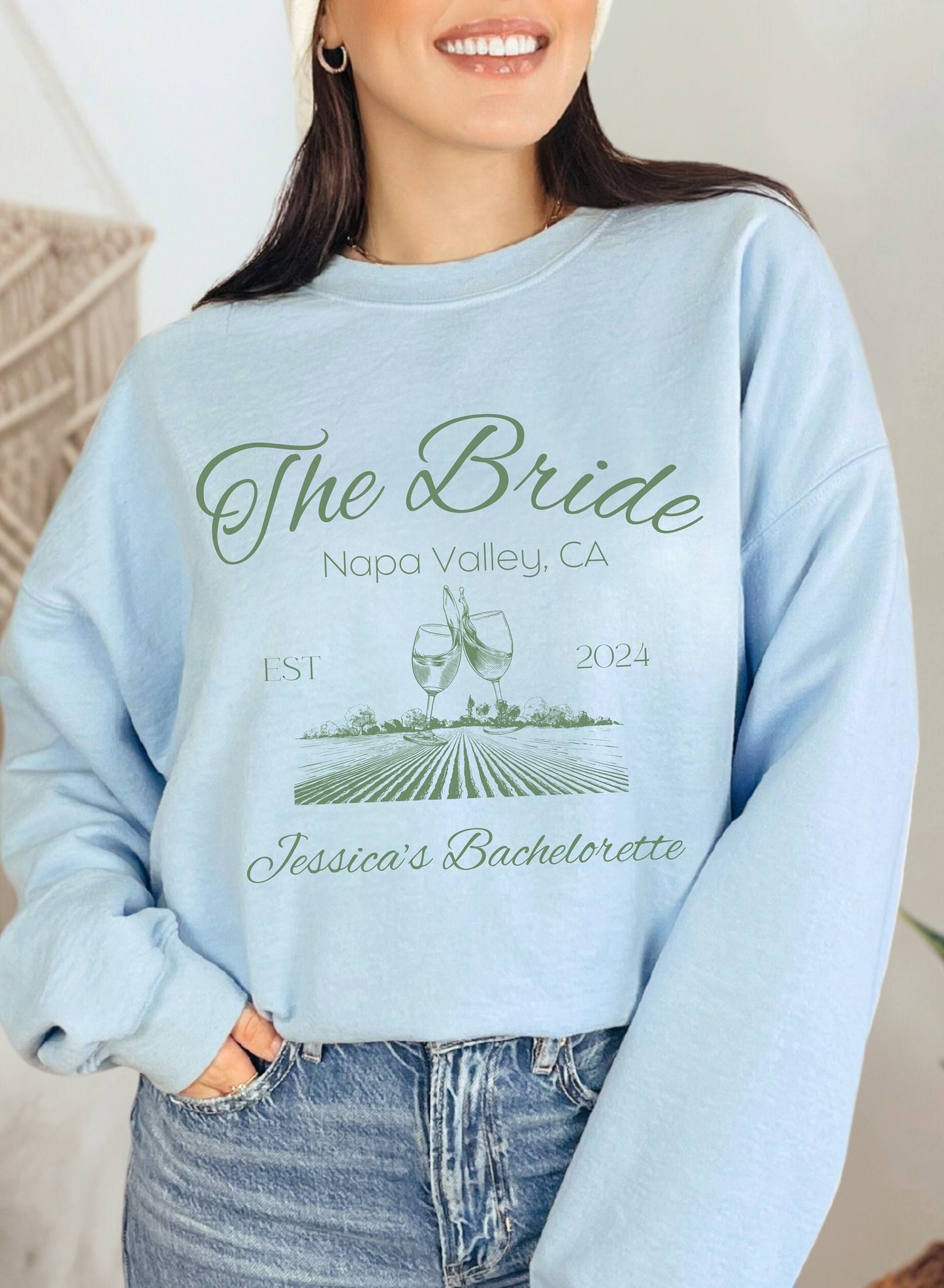 Custom Bachelorette Party Sweatshirt, Customized Bride Crewneck, Bach Party Sweatshirt, Custom Bride, Custom Bridal Party Shirt, Napa Bride